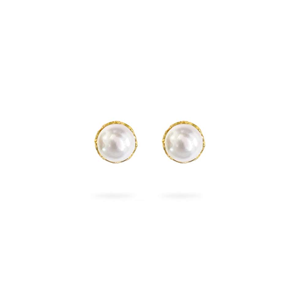 front view pearl ear stud
