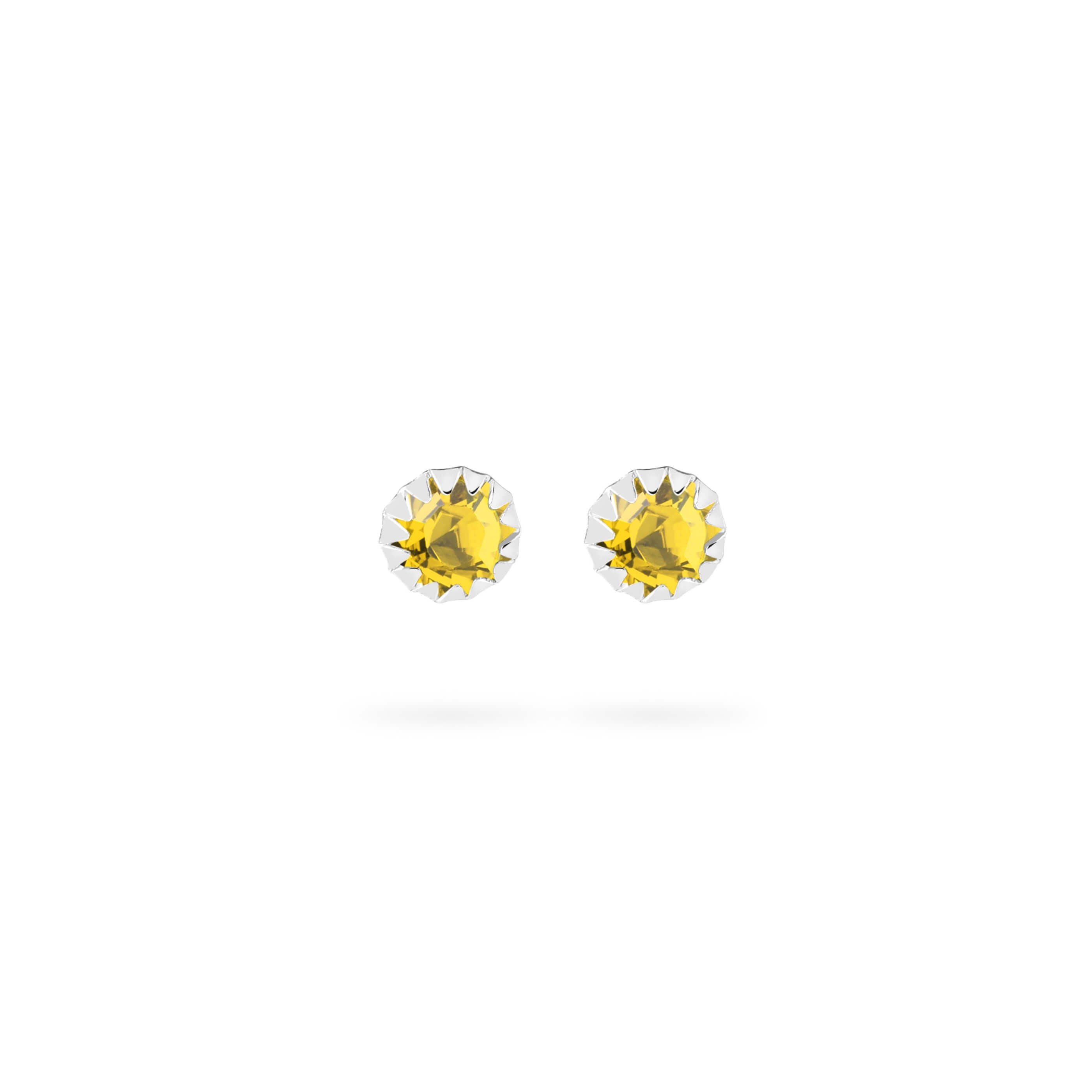 Citrine Stud Earrings 925 Silver