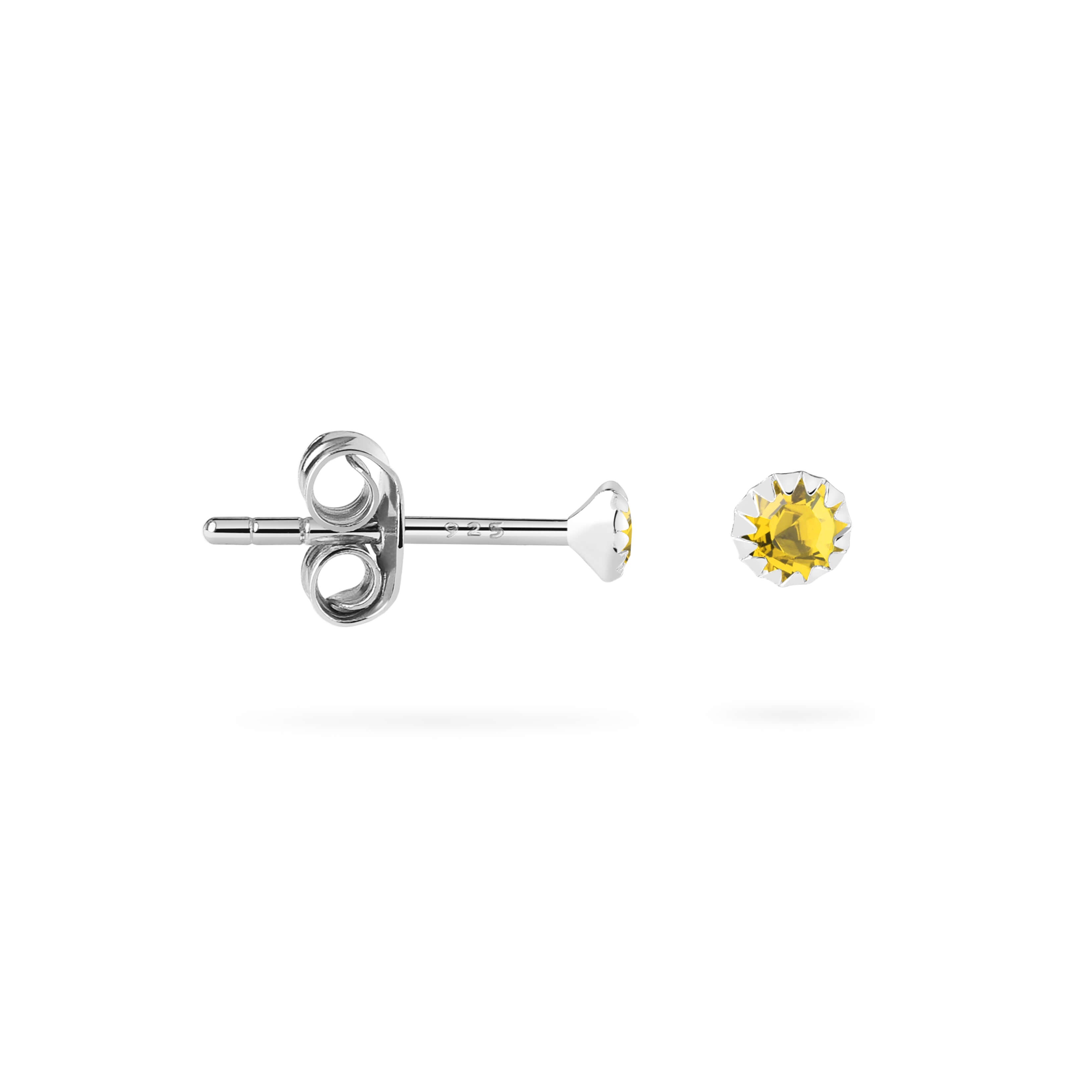 Citrine Stud Earrings 925 Silver