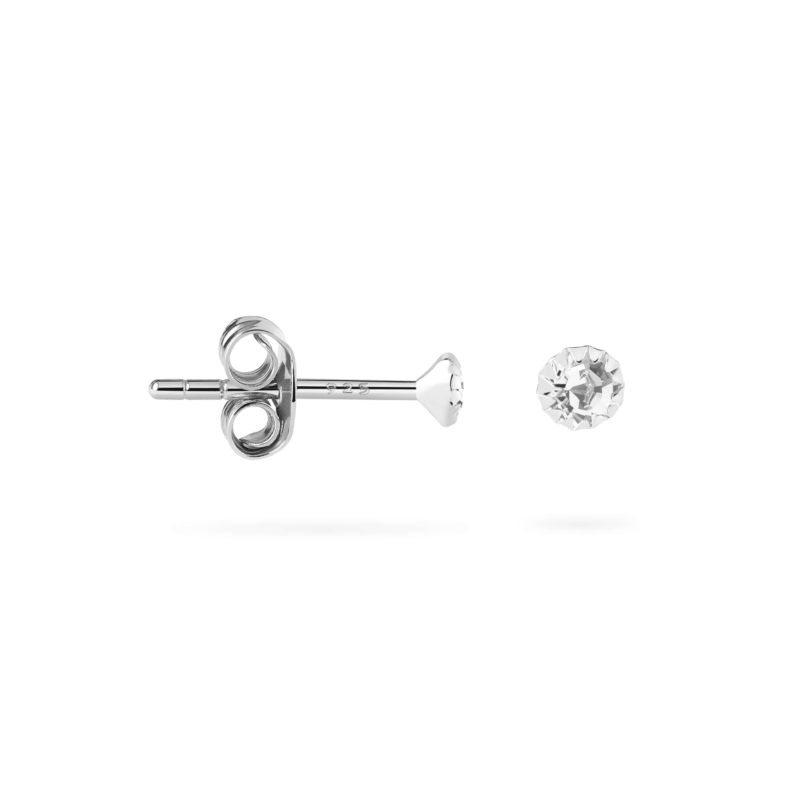 Crystal Stud Earrings 925 Silver