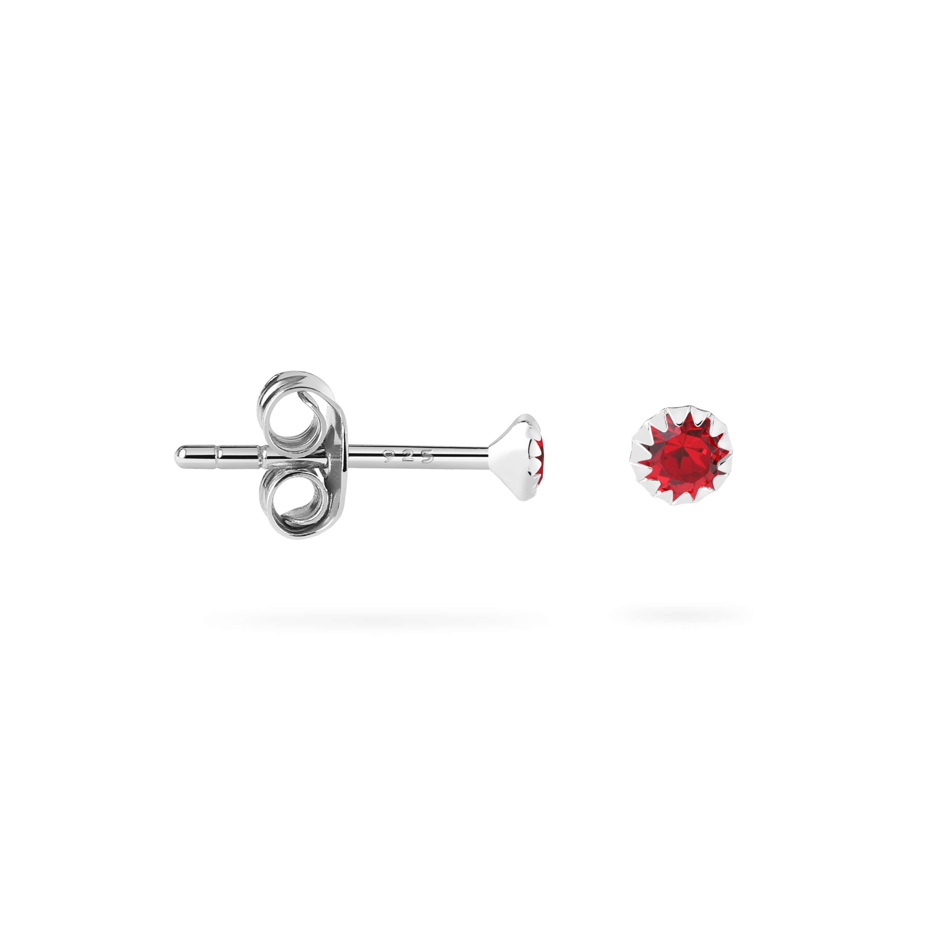 Ruby Stud Earrings 925 Silver