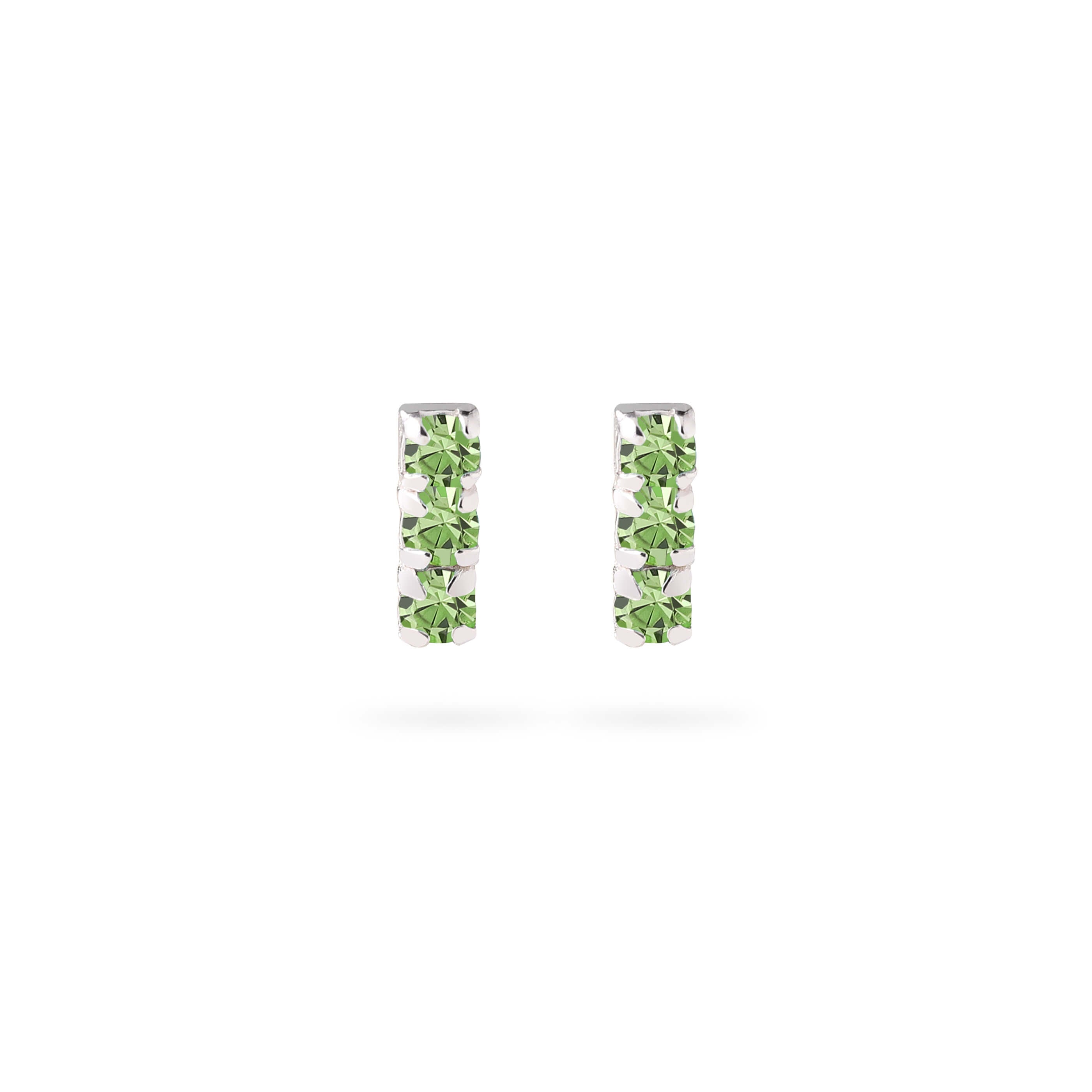 Triple Peridot Stud Earrings 925 Silver
