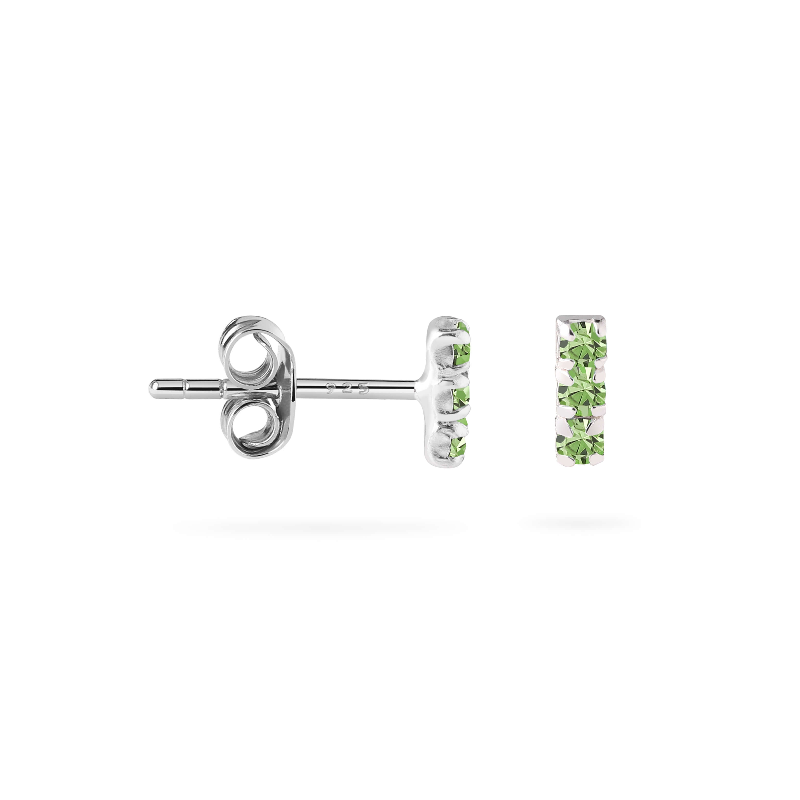 Triple Peridot Stud Earrings 925 Silver