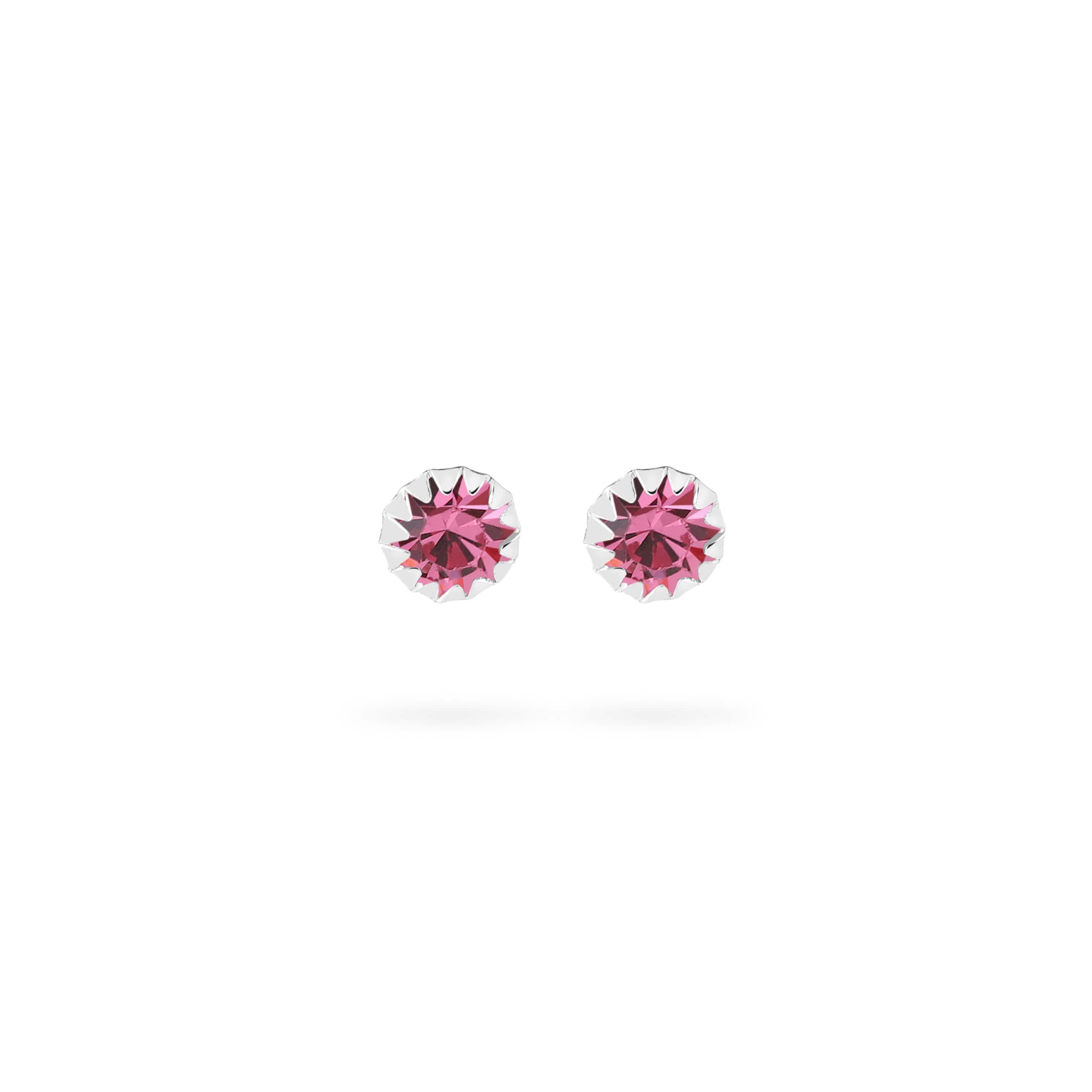 Rose Quartz Stud Earrings 925 Silver