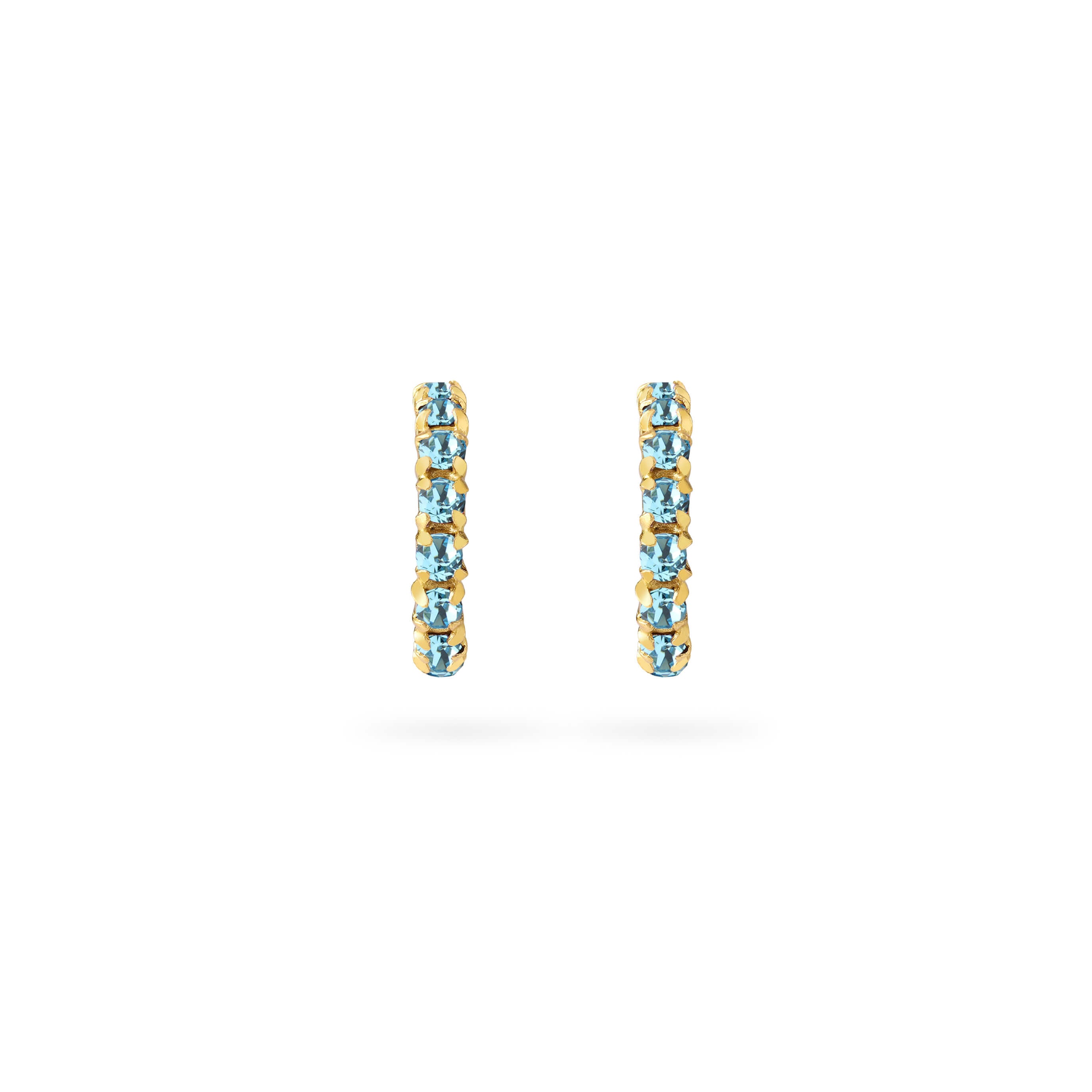 Aquamarine Hoop Earrings Gold Plated