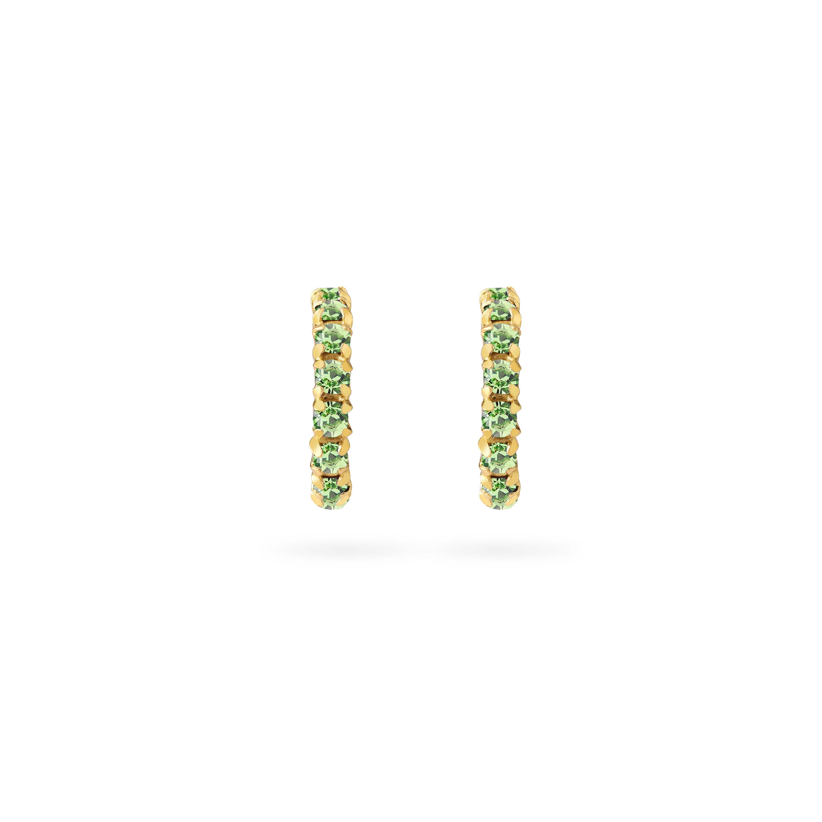 Peridot Hoop Earrings Gold Plated