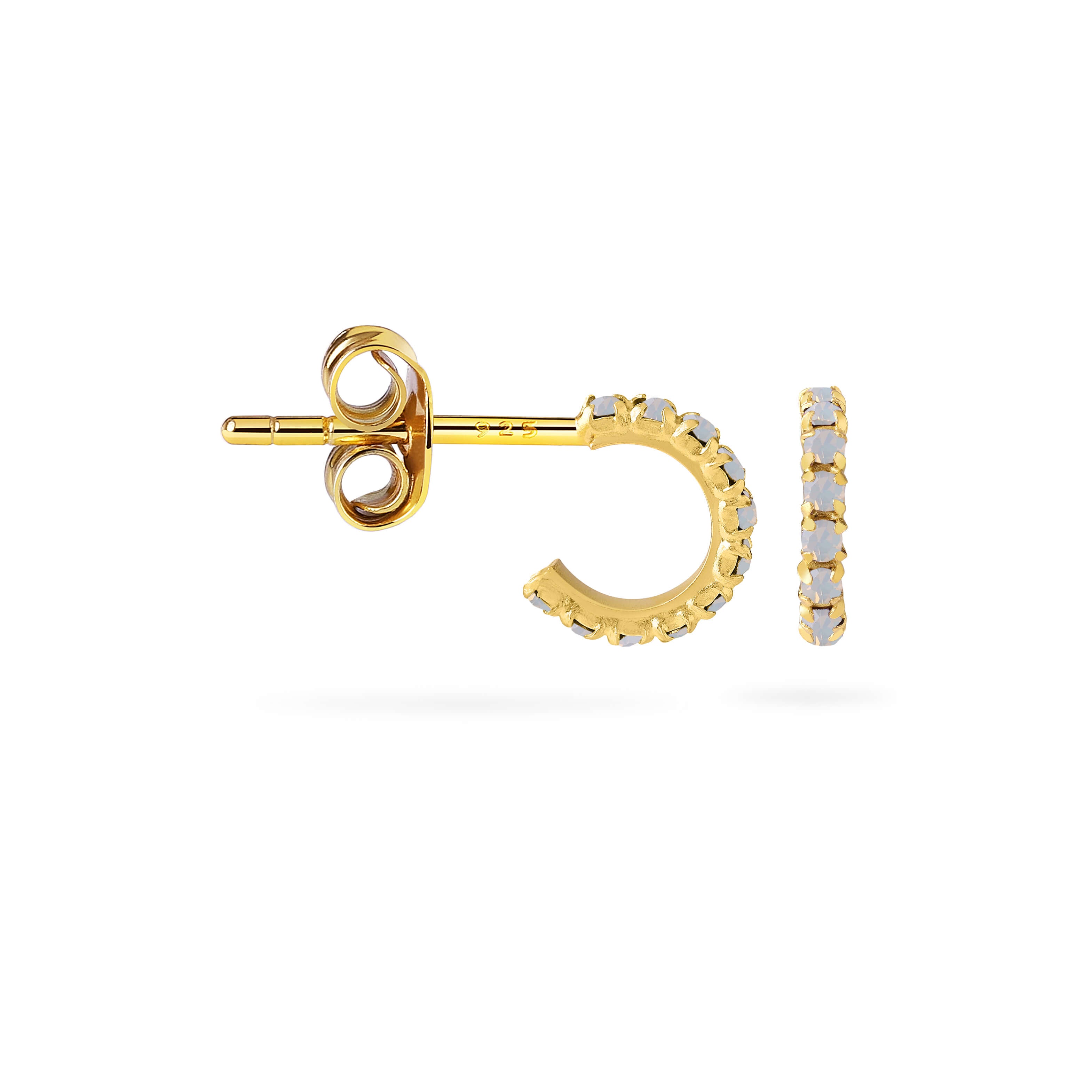 Opal Hoop Earrings Gold Plated