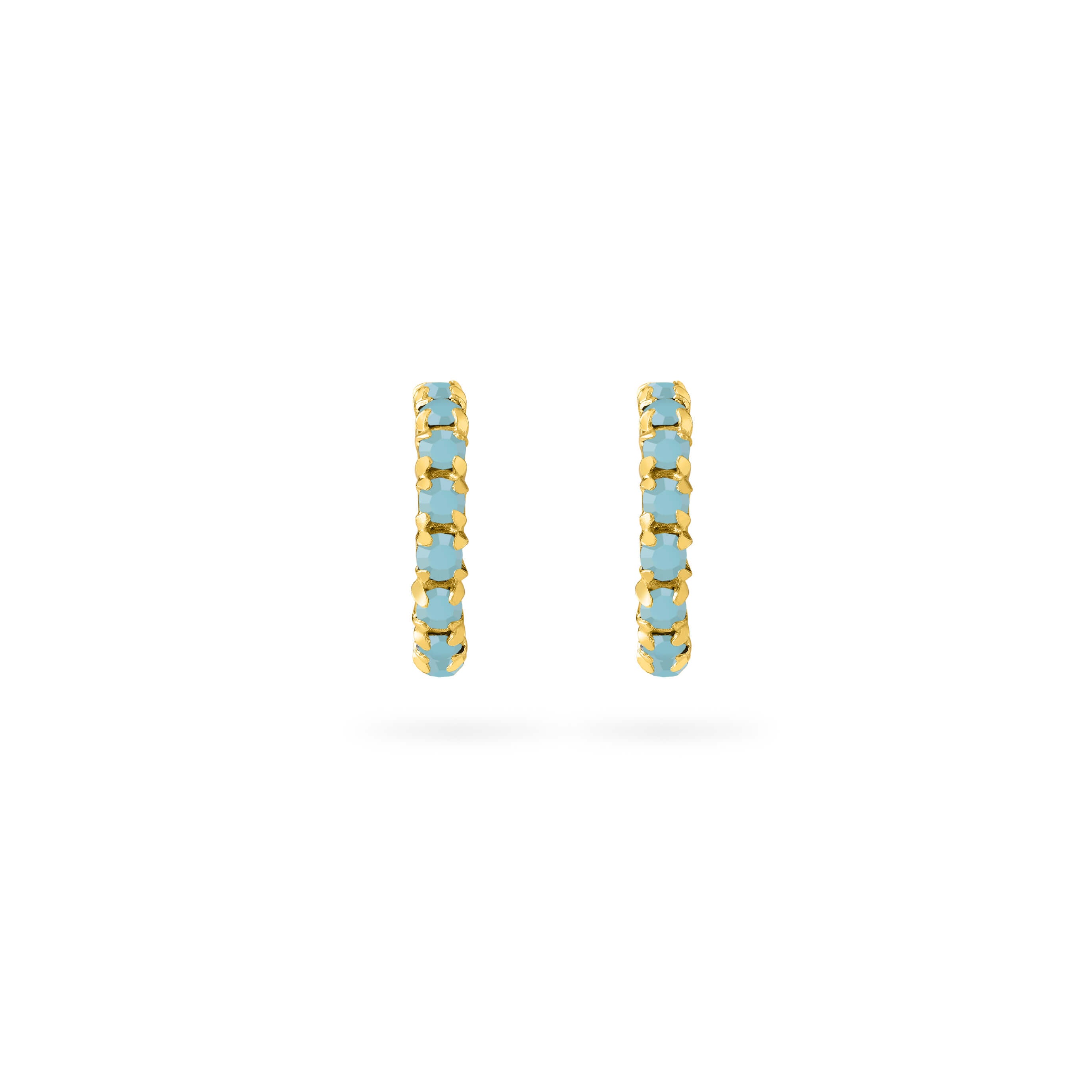 Turquoise Hoop Earrings Gold Plated