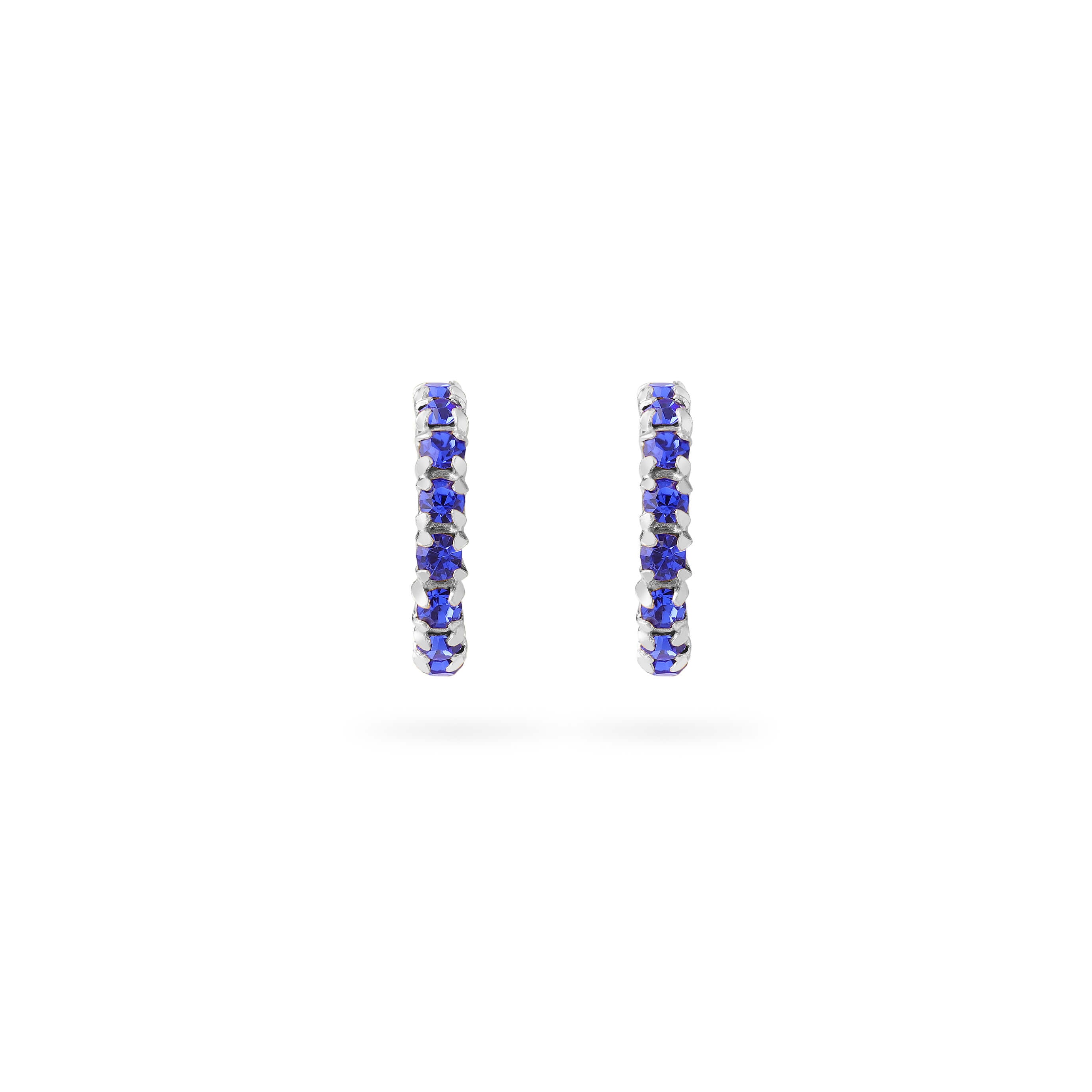 Sapphire Stud Hoop Earrings 925 Sliver