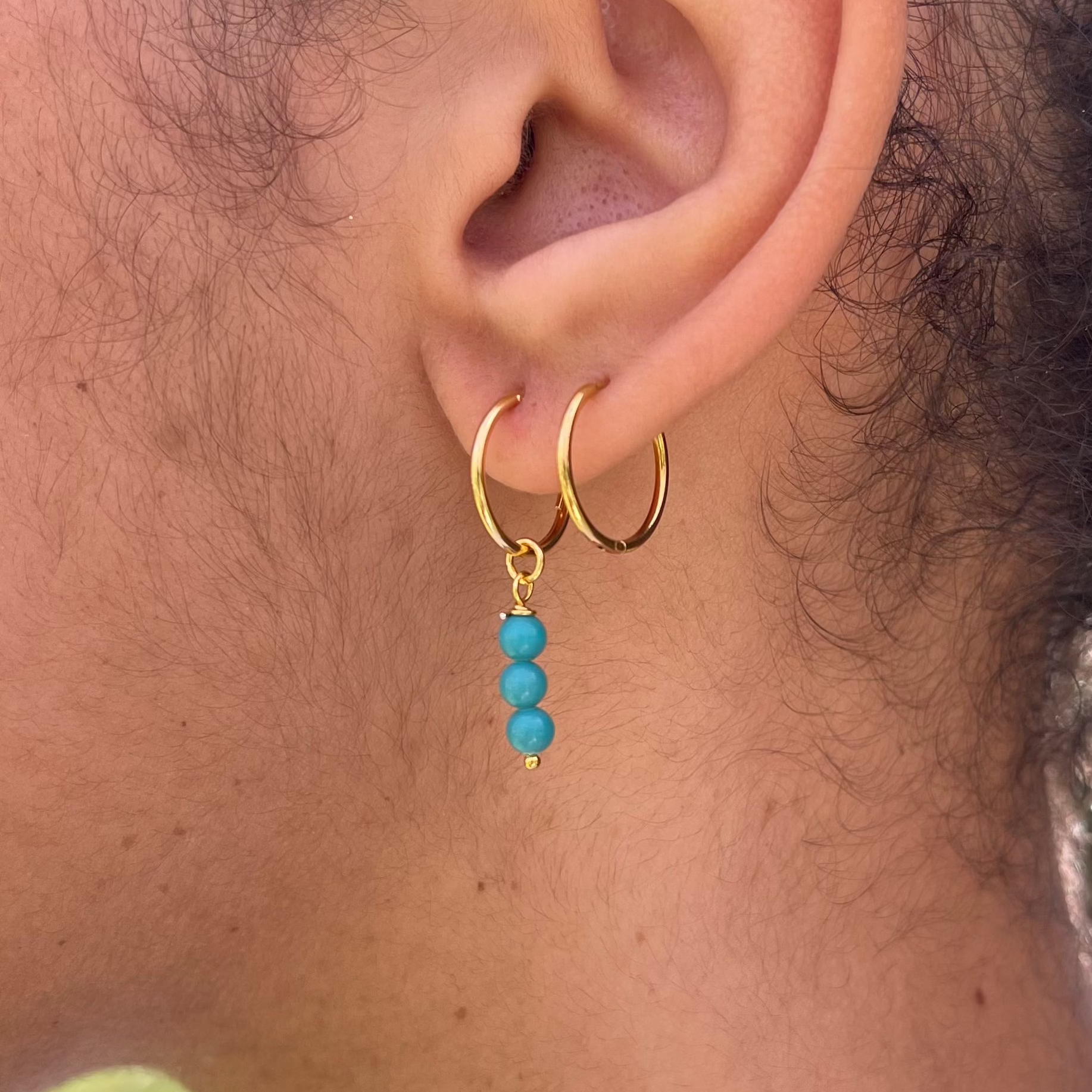 Small Gold Plated Hoops With Stones