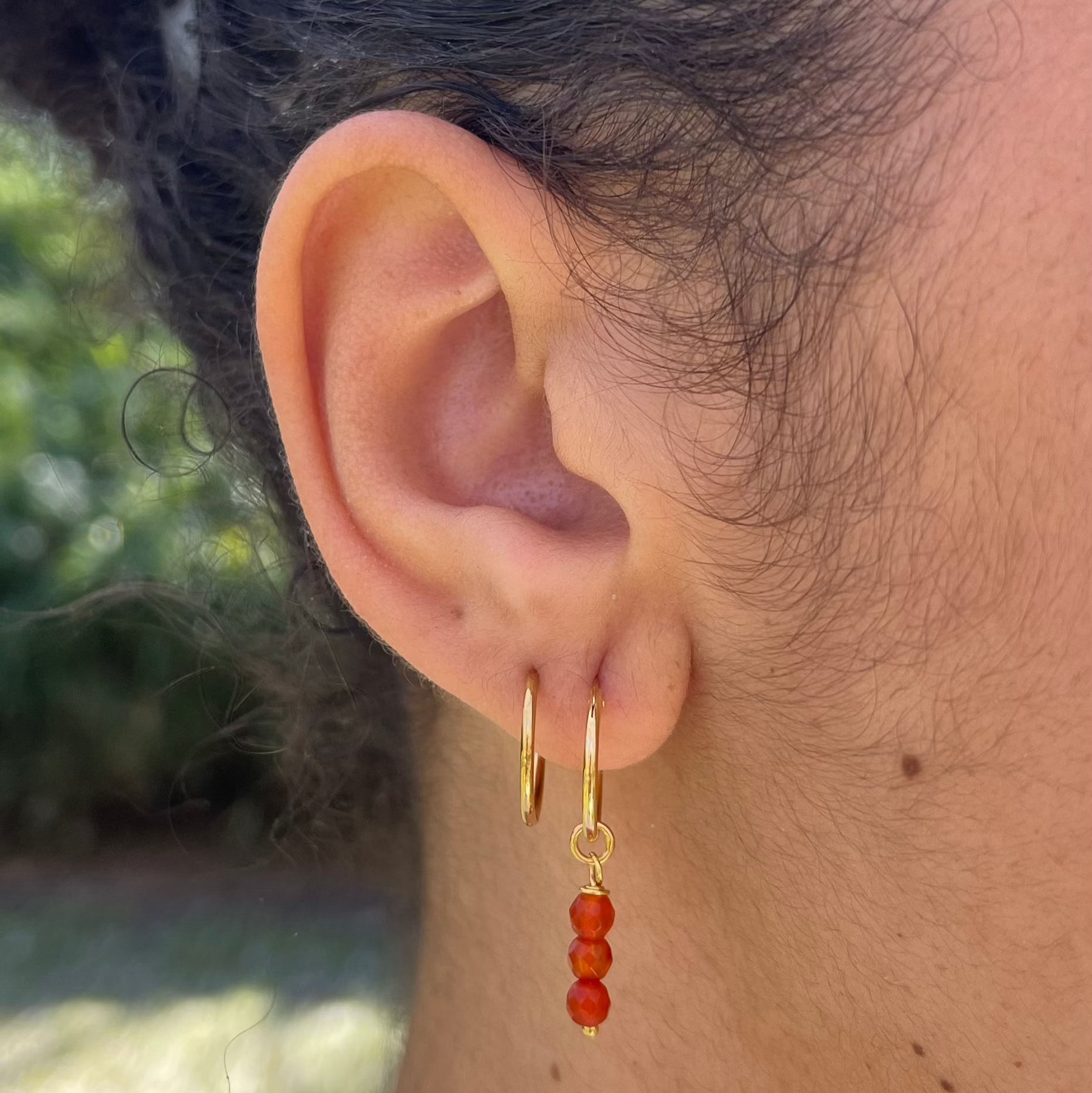 Small Gold Plated Hoops With Stones