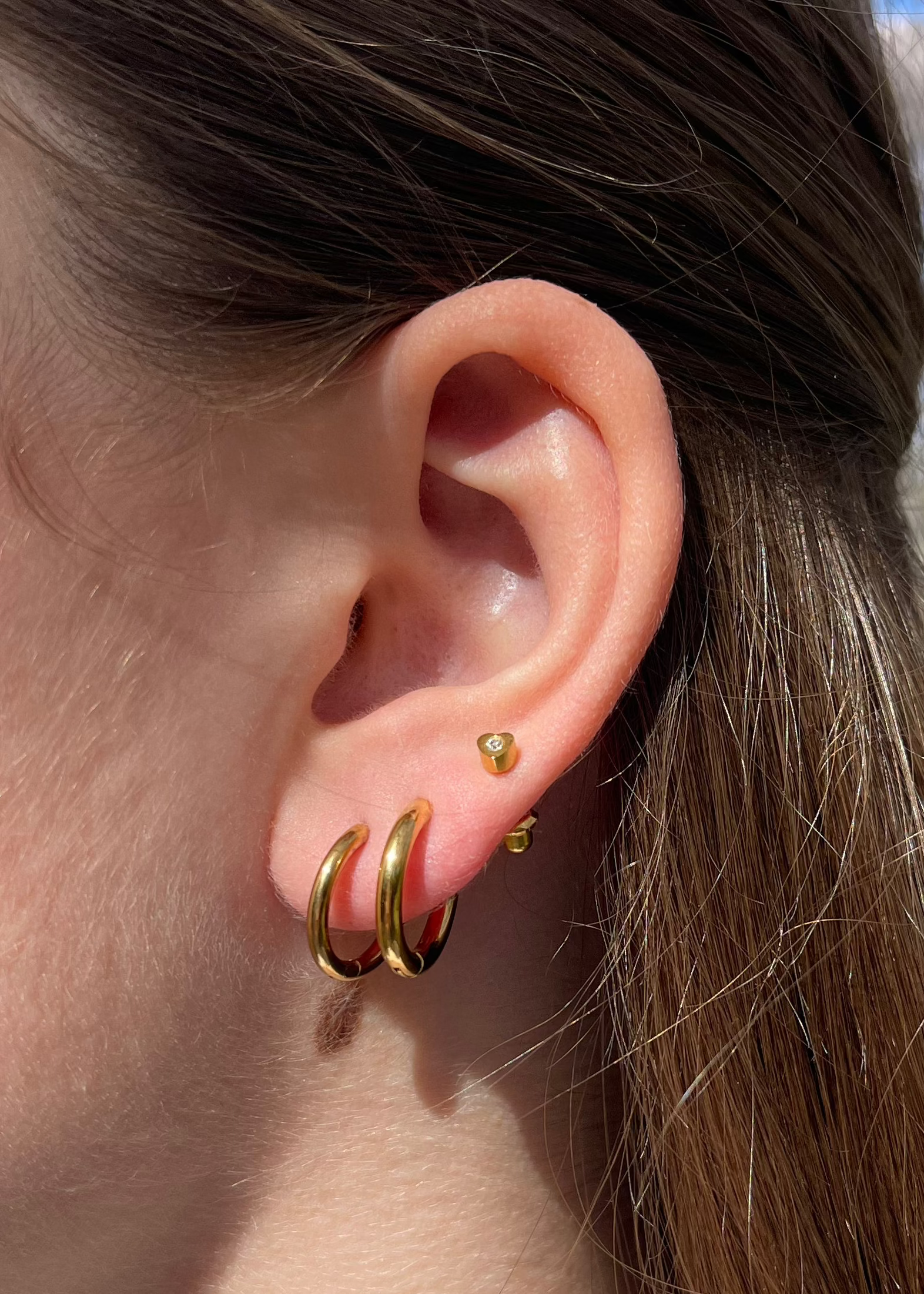 Basic Hoop Earring 12 mm - Gold Colored stainless steel