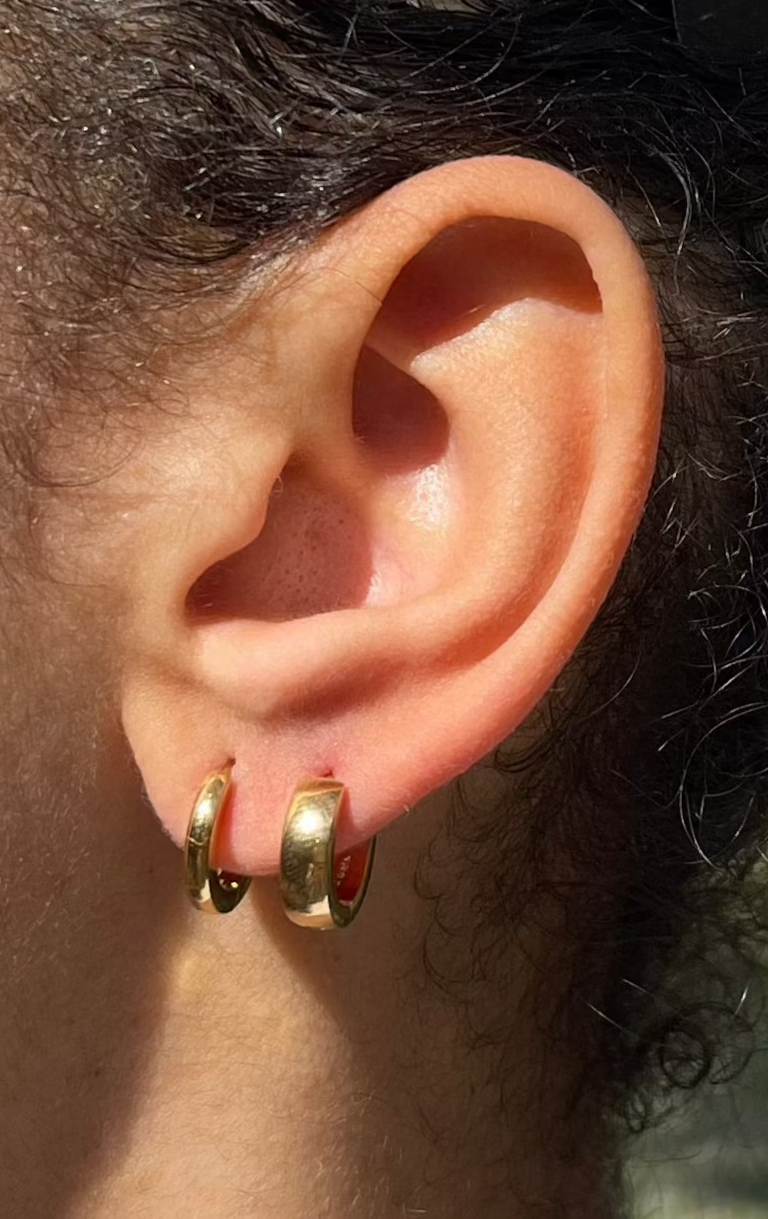 Thick Hoop 9MM - Gold Colored Stainless Steel