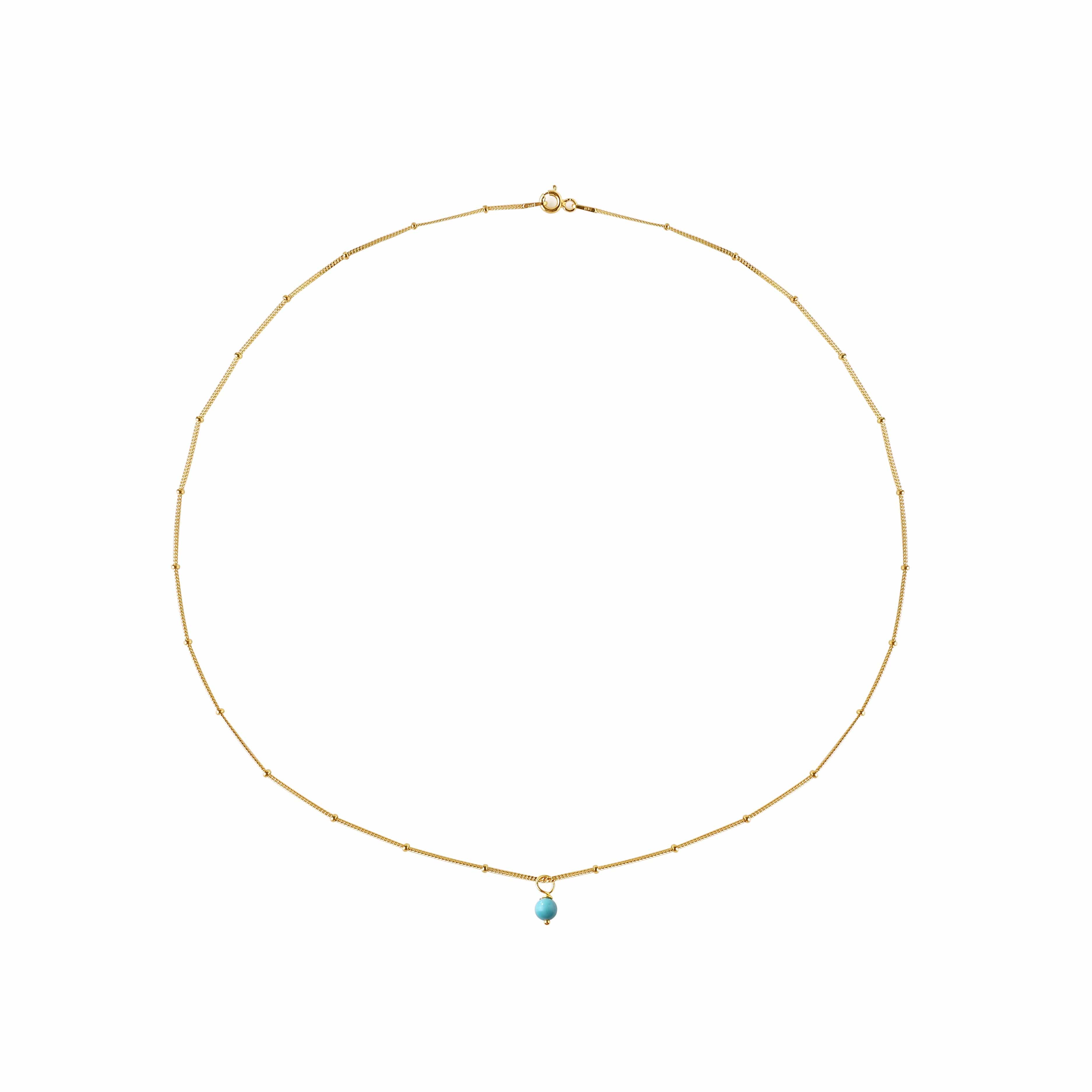 Vergulde Ketting met Turkoois Steen Hanger