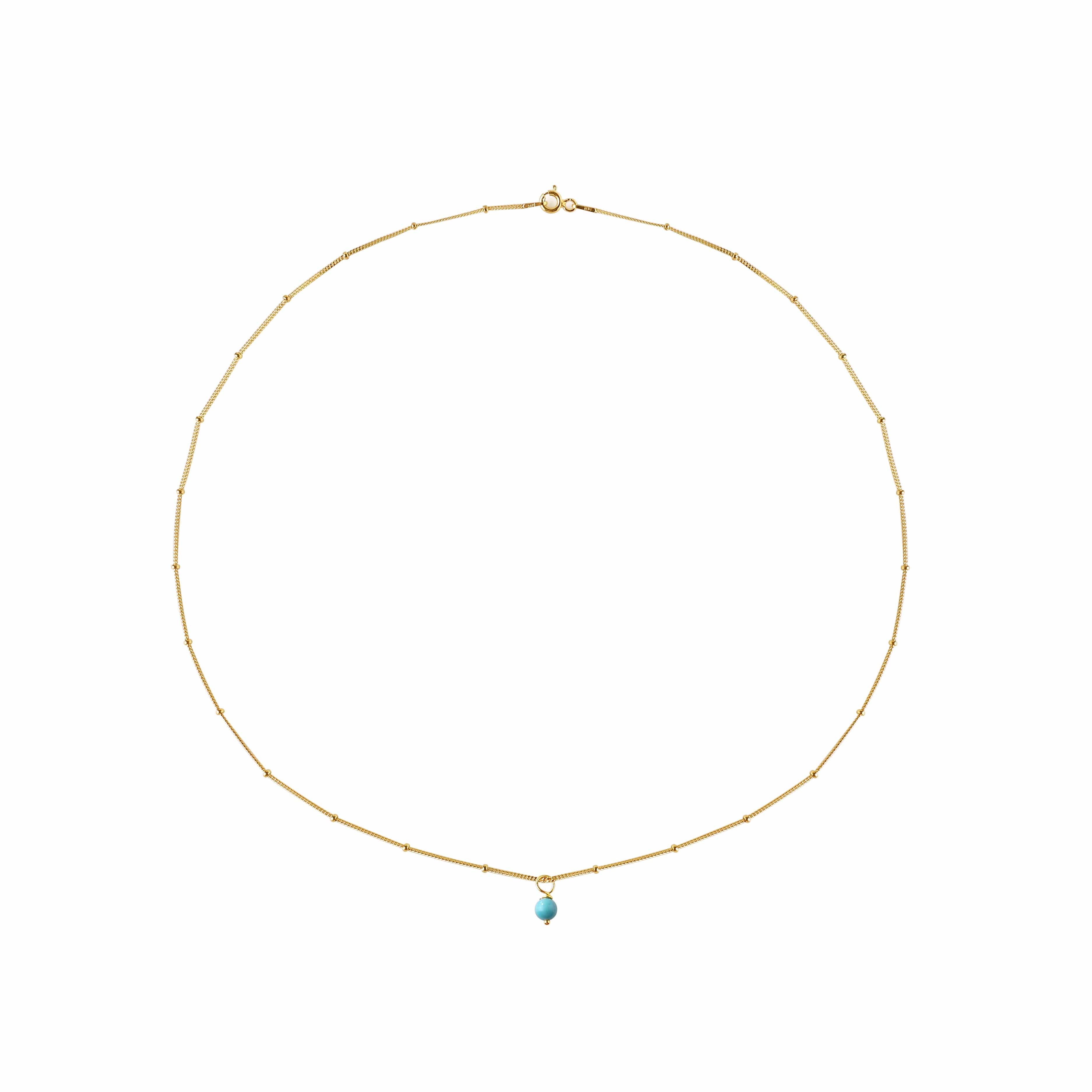 Gold Plated Necklace Turquoise Pendant