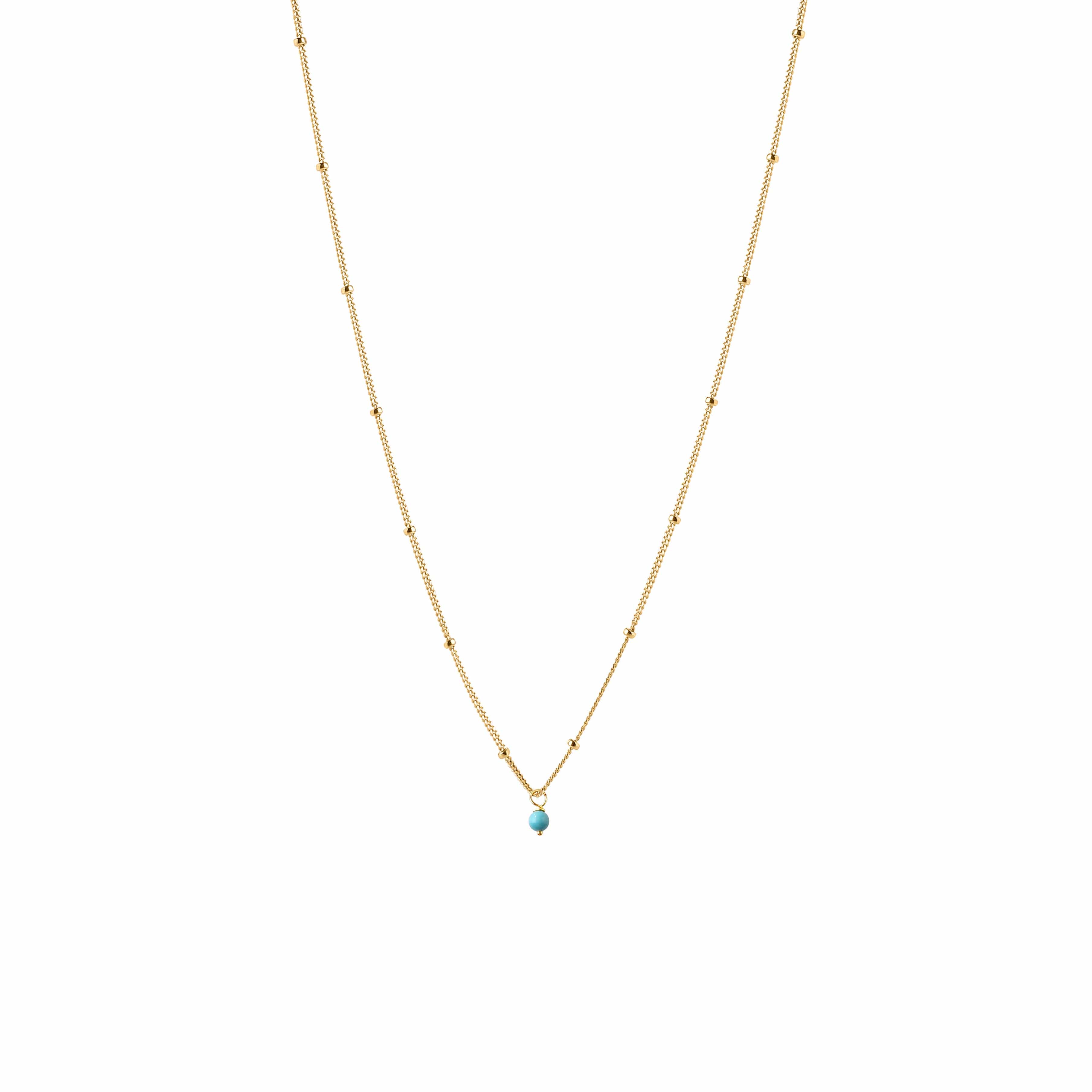 Vergulde Ketting met Blauwe Steen Hanger