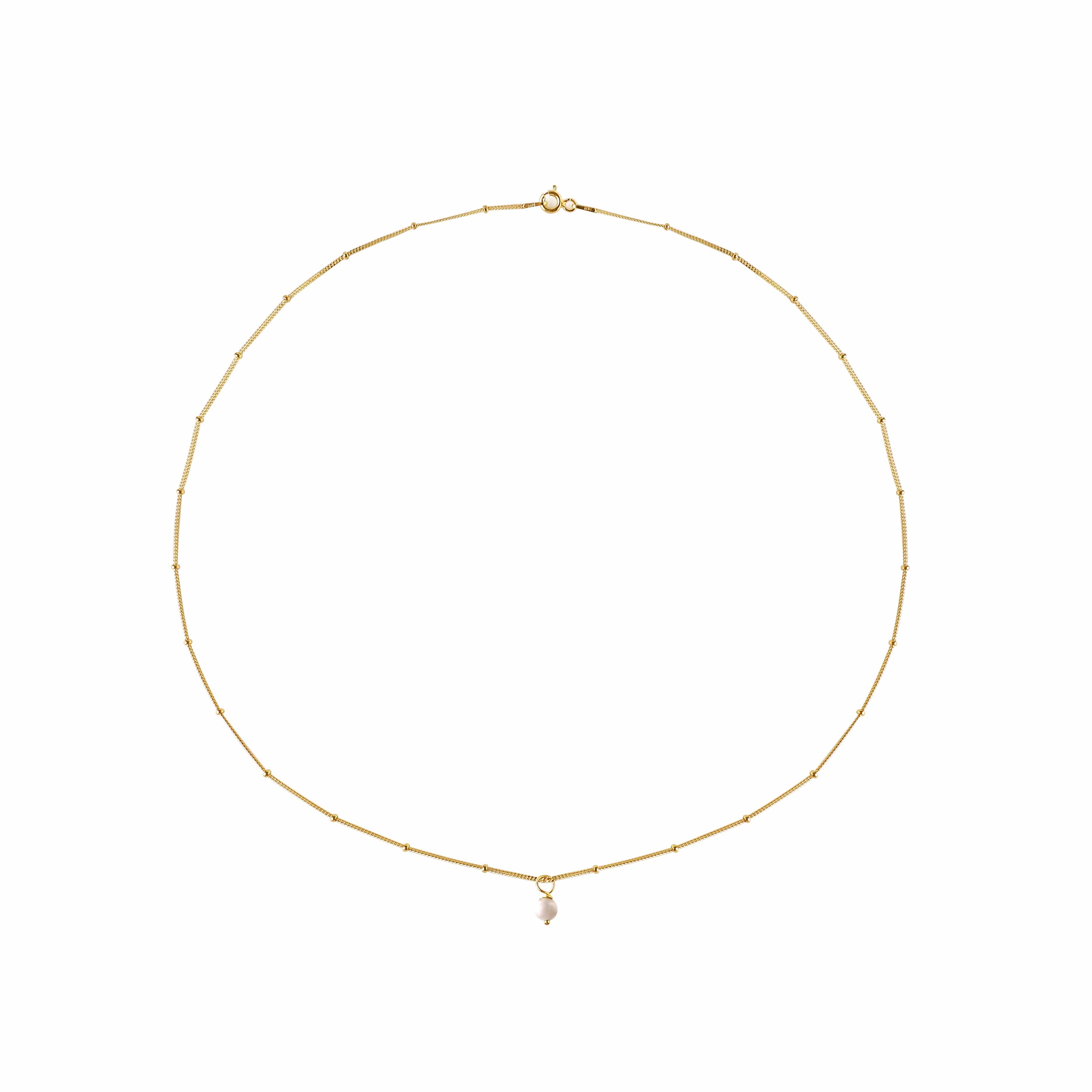 Vergulde Ketting met Parel Hanger