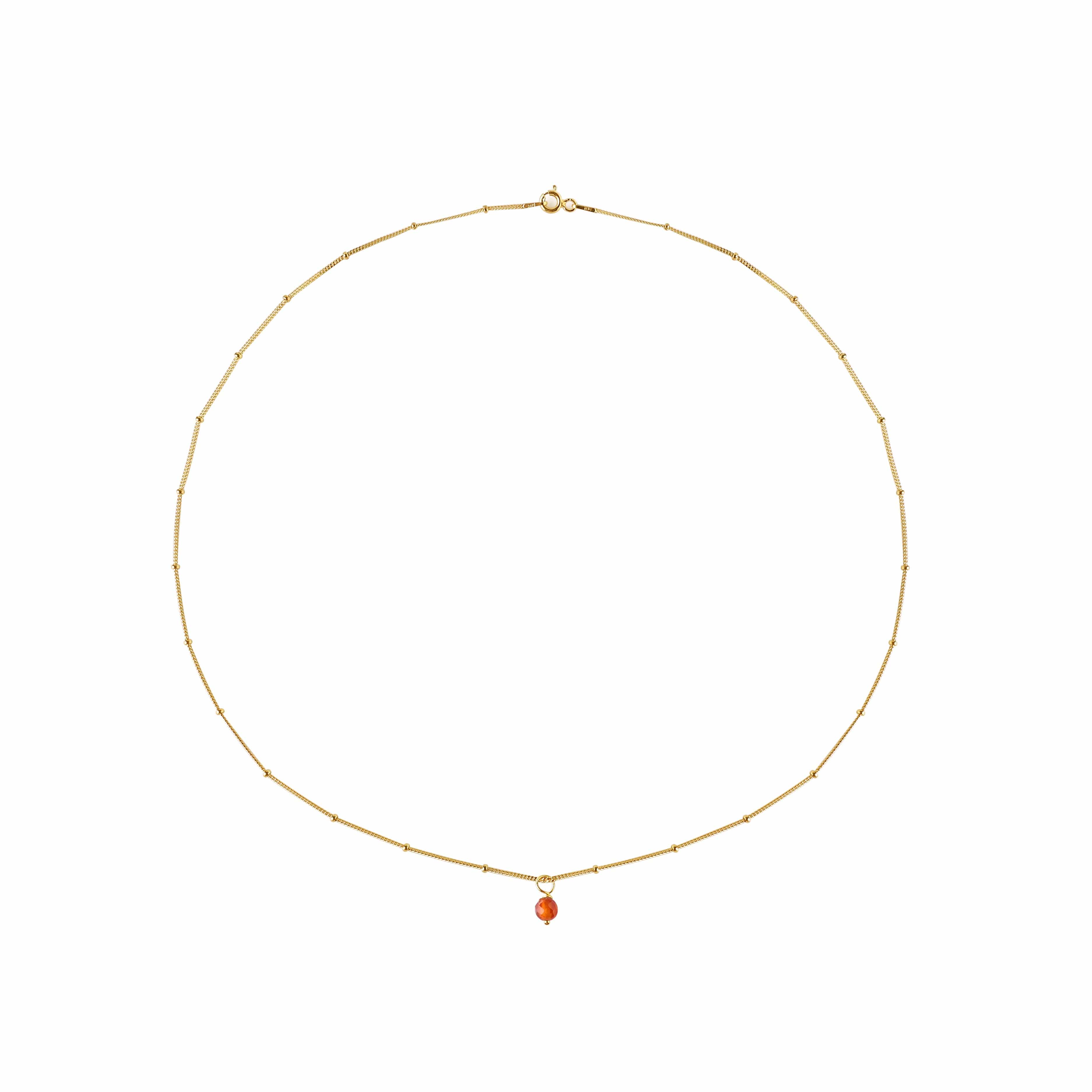 Vergulde Ketting met Rode Steen Hanger