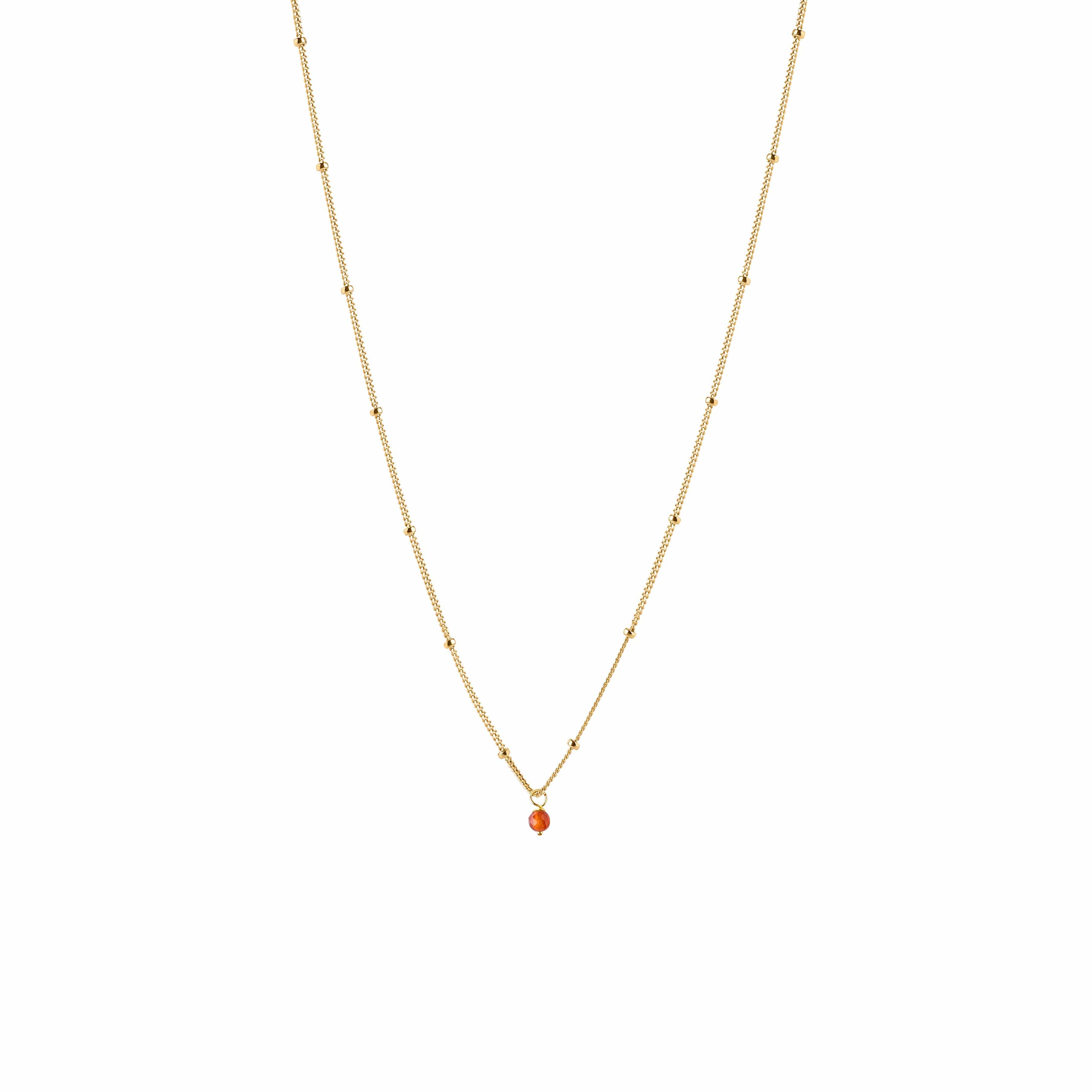 Vergulde Ketting met Blauwe Steen Hanger