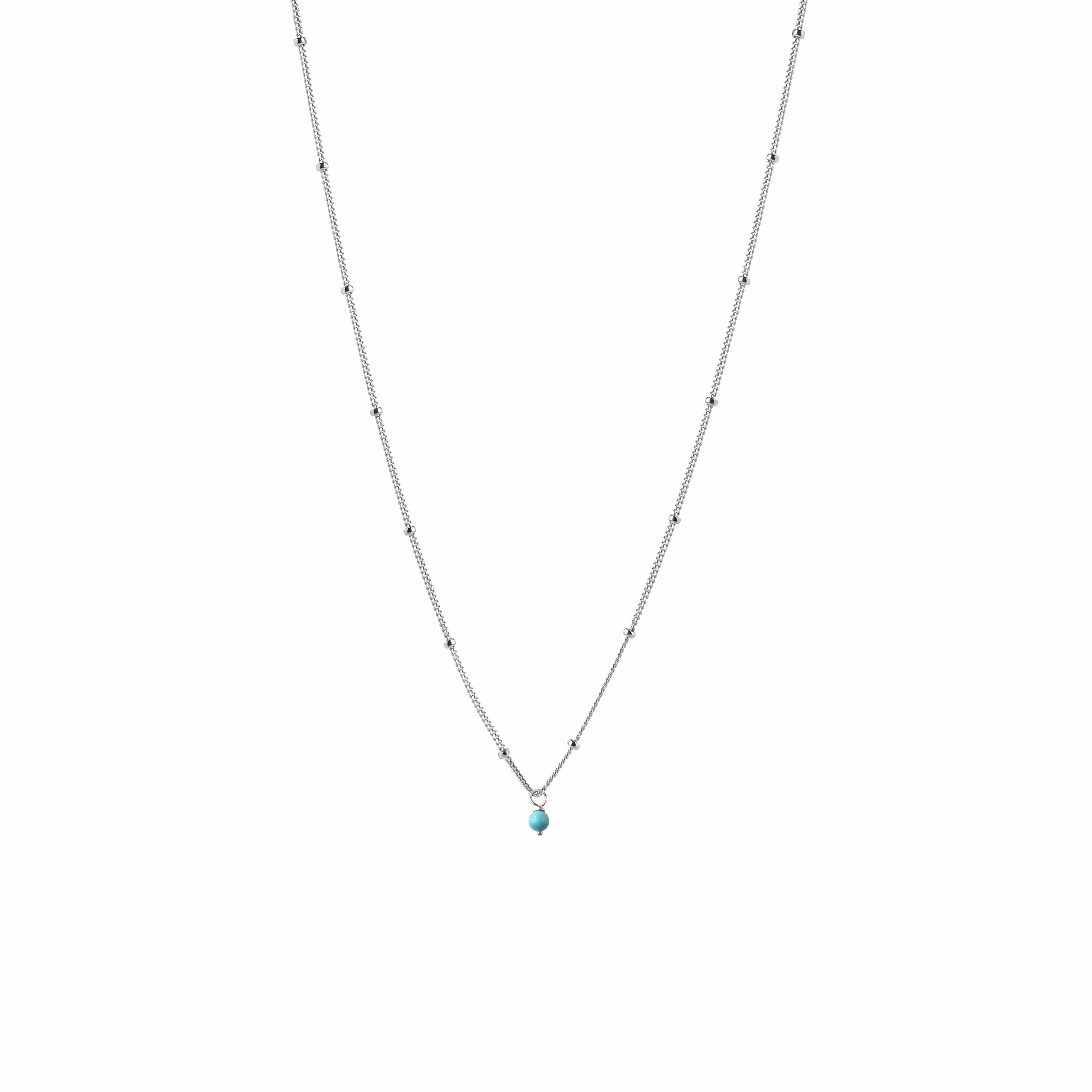 Ketting met Blauwe Steen Hanger 925 Zilver