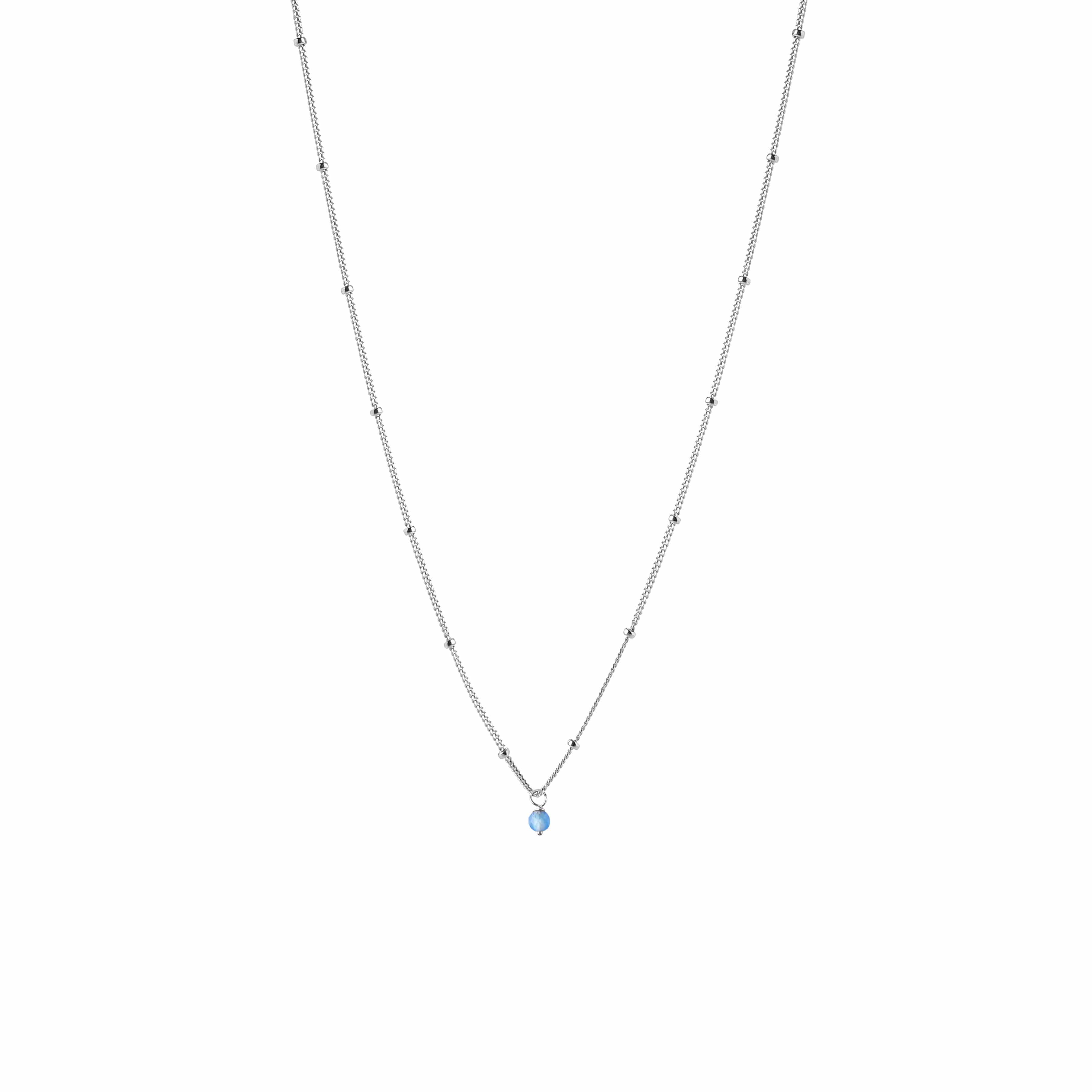 925 Silver Necklace Blue Stone Pendant