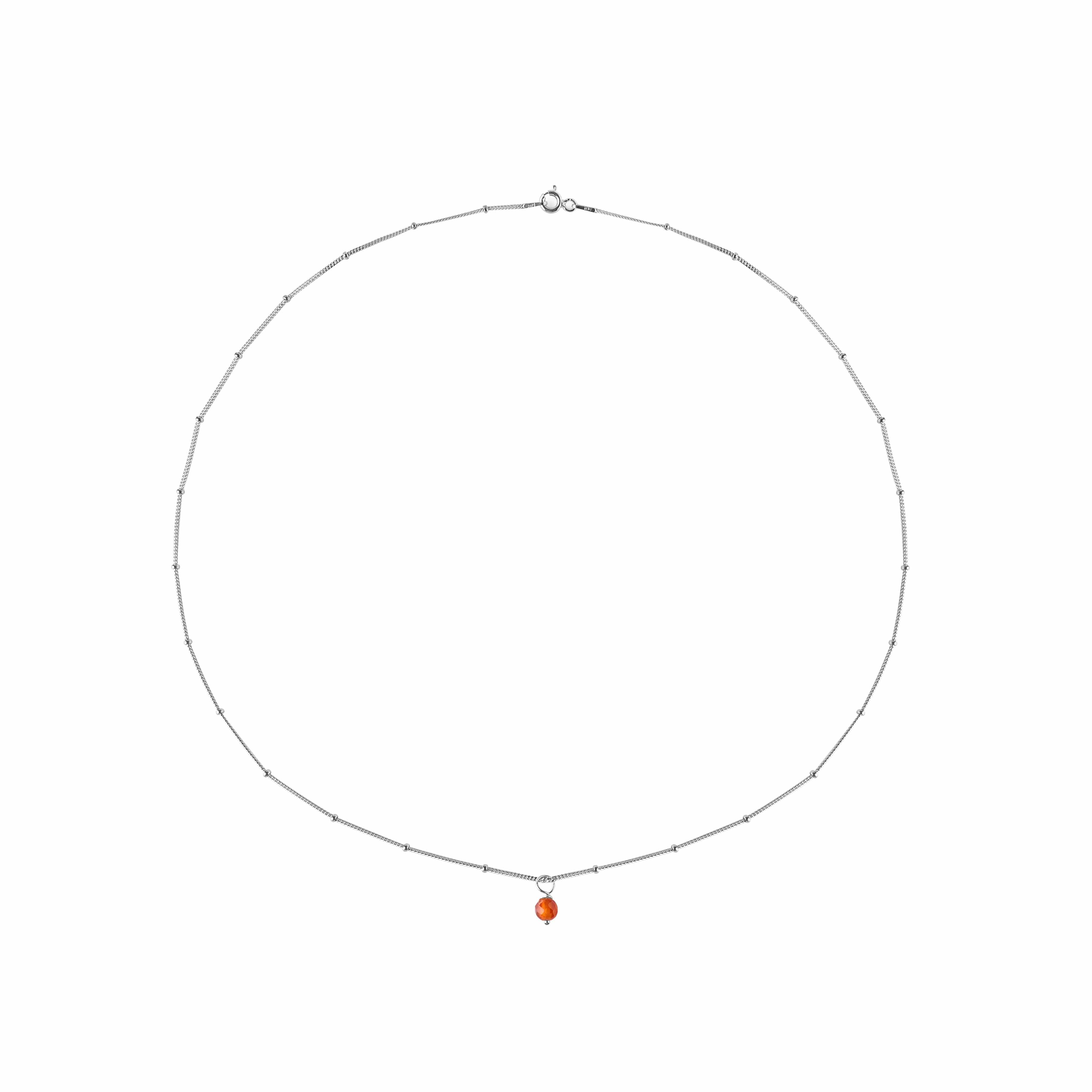 Ketting met Rode Steen Hanger 925 Zilver