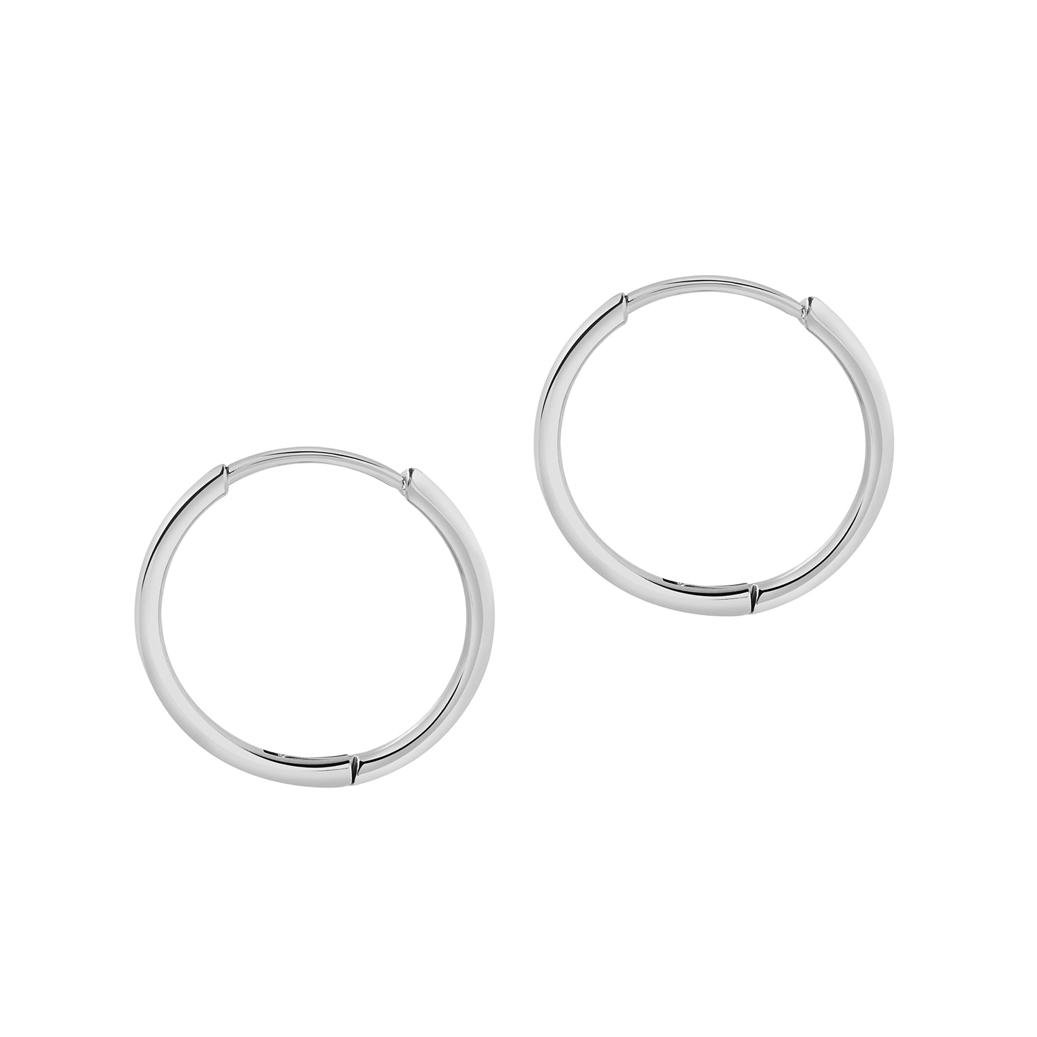 Basic Hoop Earring 12MM - Silver Colored Stainless Steel