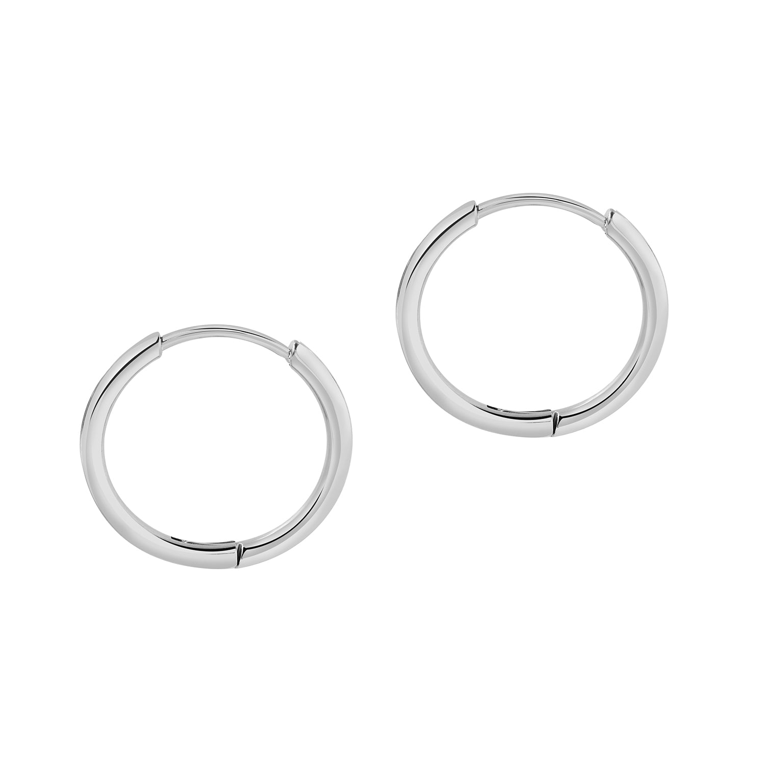 Basic Hoop Earring 12MM - Silver Colored Stainless Steel
