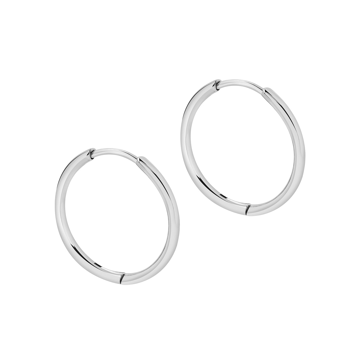 Basic Hoop Earring 16MM - Silver Colored stainless steel