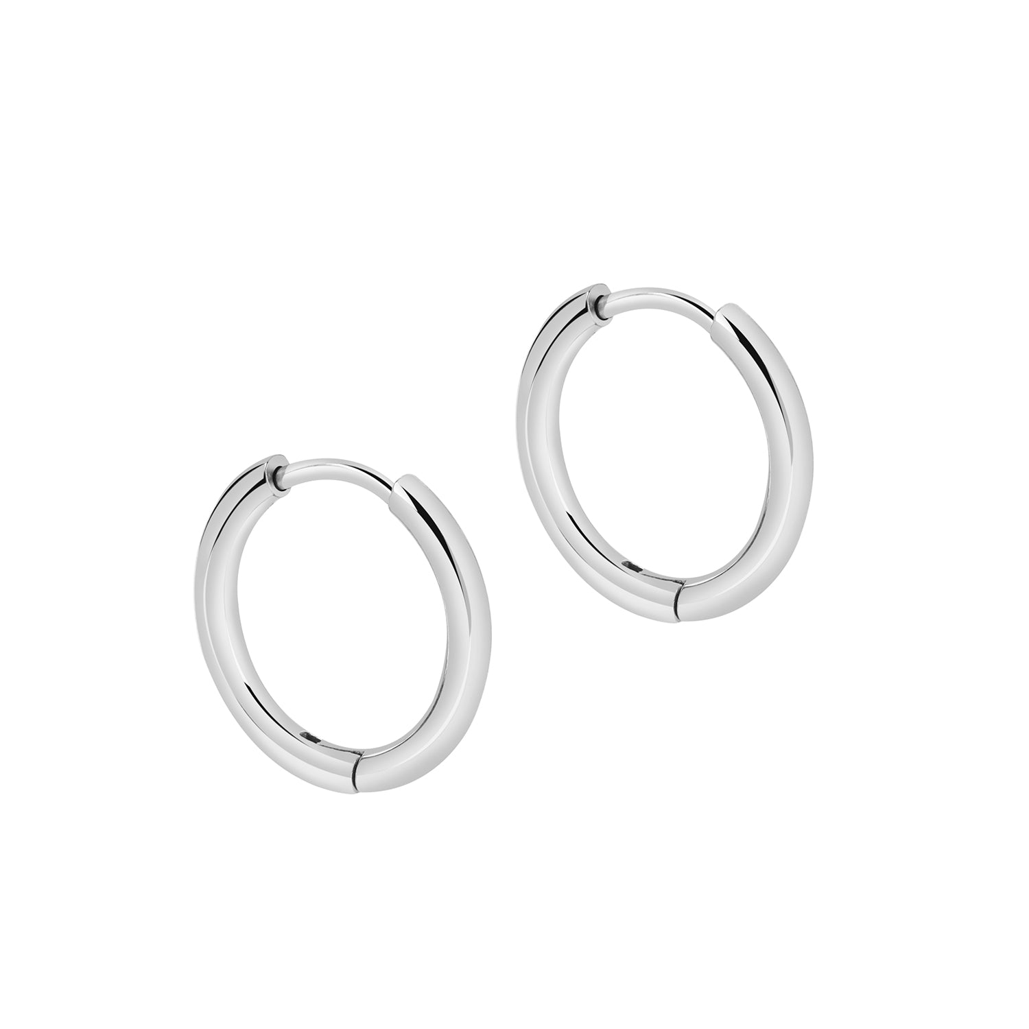 Basic Hoop Earring 12MM - Silver Colored Stainless Steel