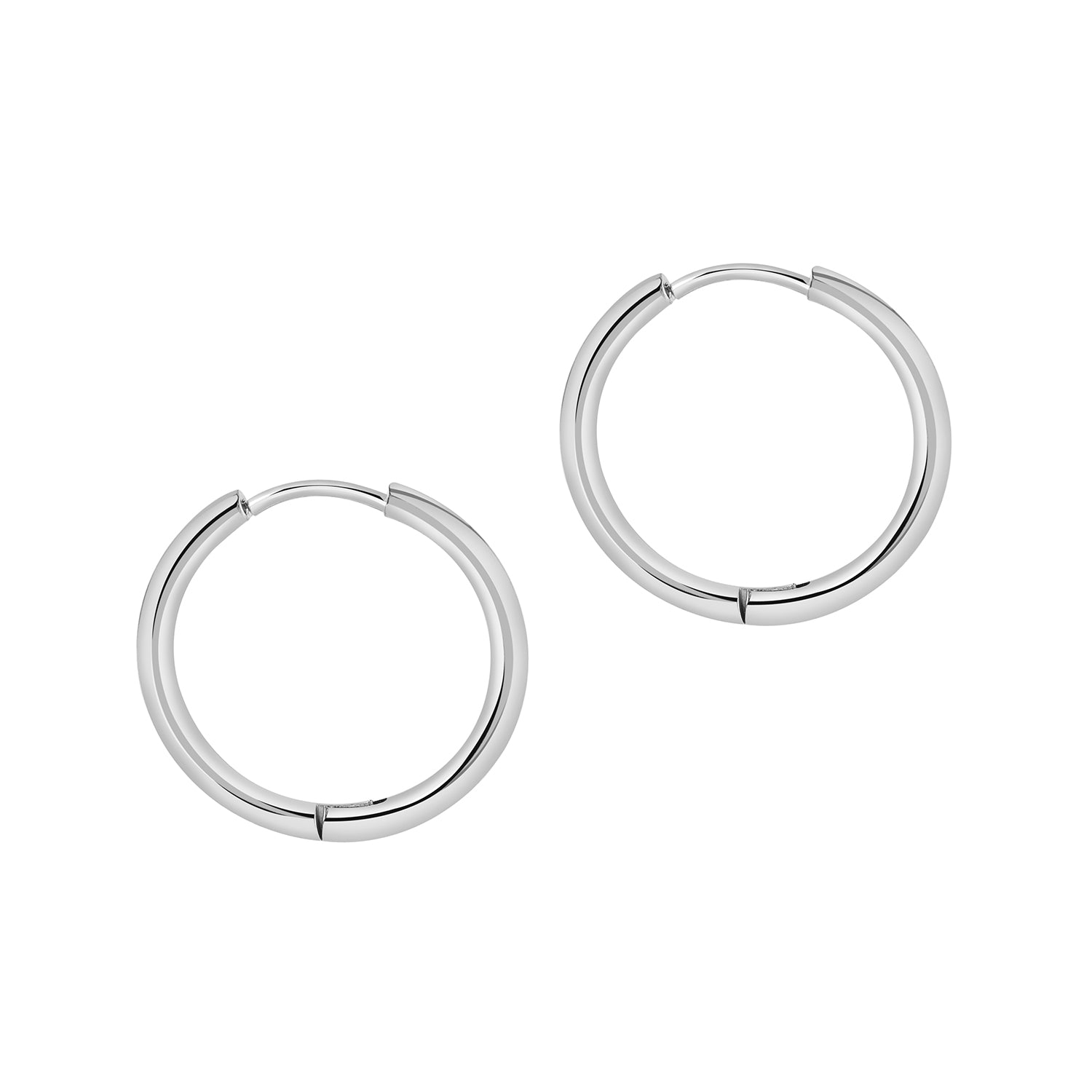 Basic Hoop Earring 16MM - Silver Colored stainless steel