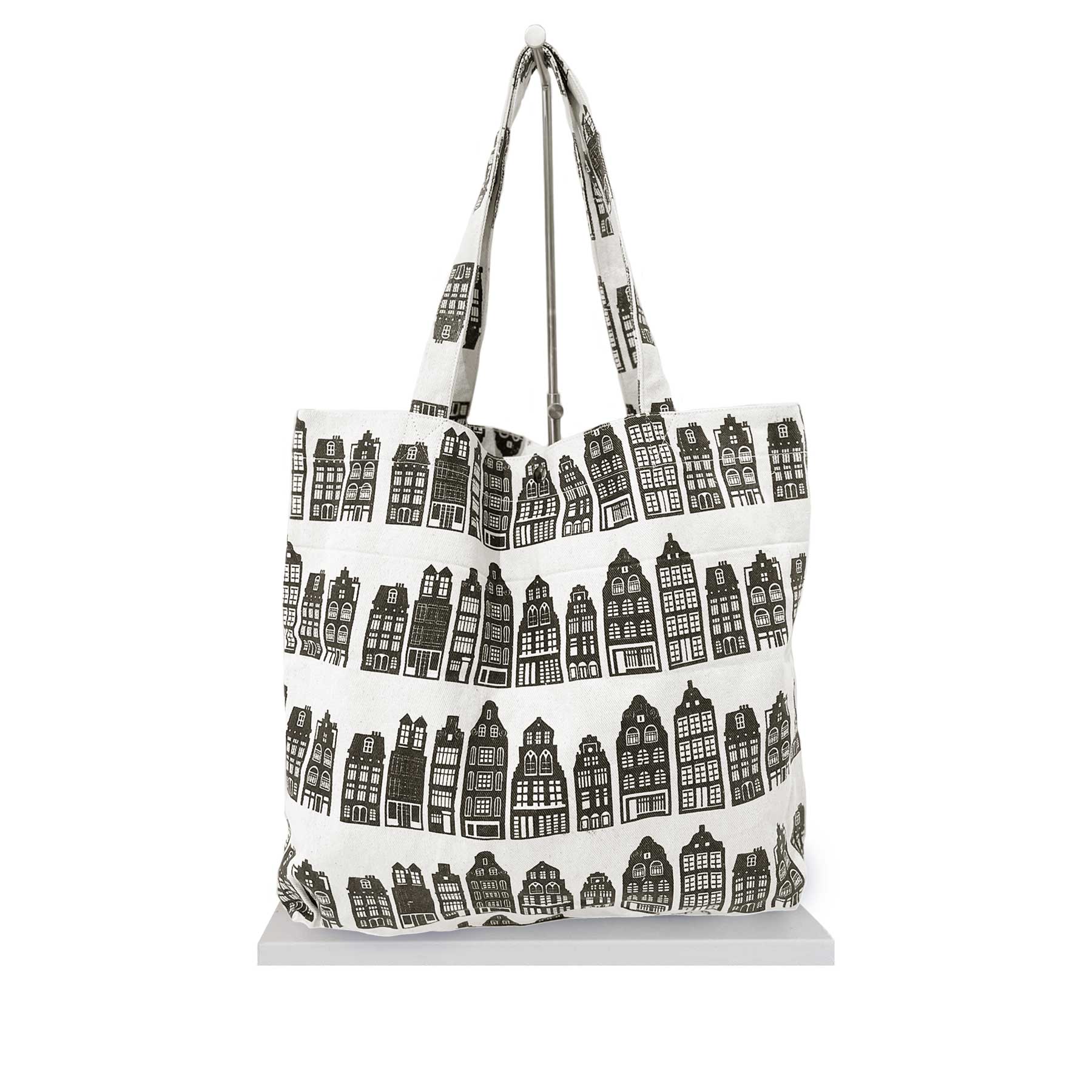 Beach Bag Amsterdam Canal House black