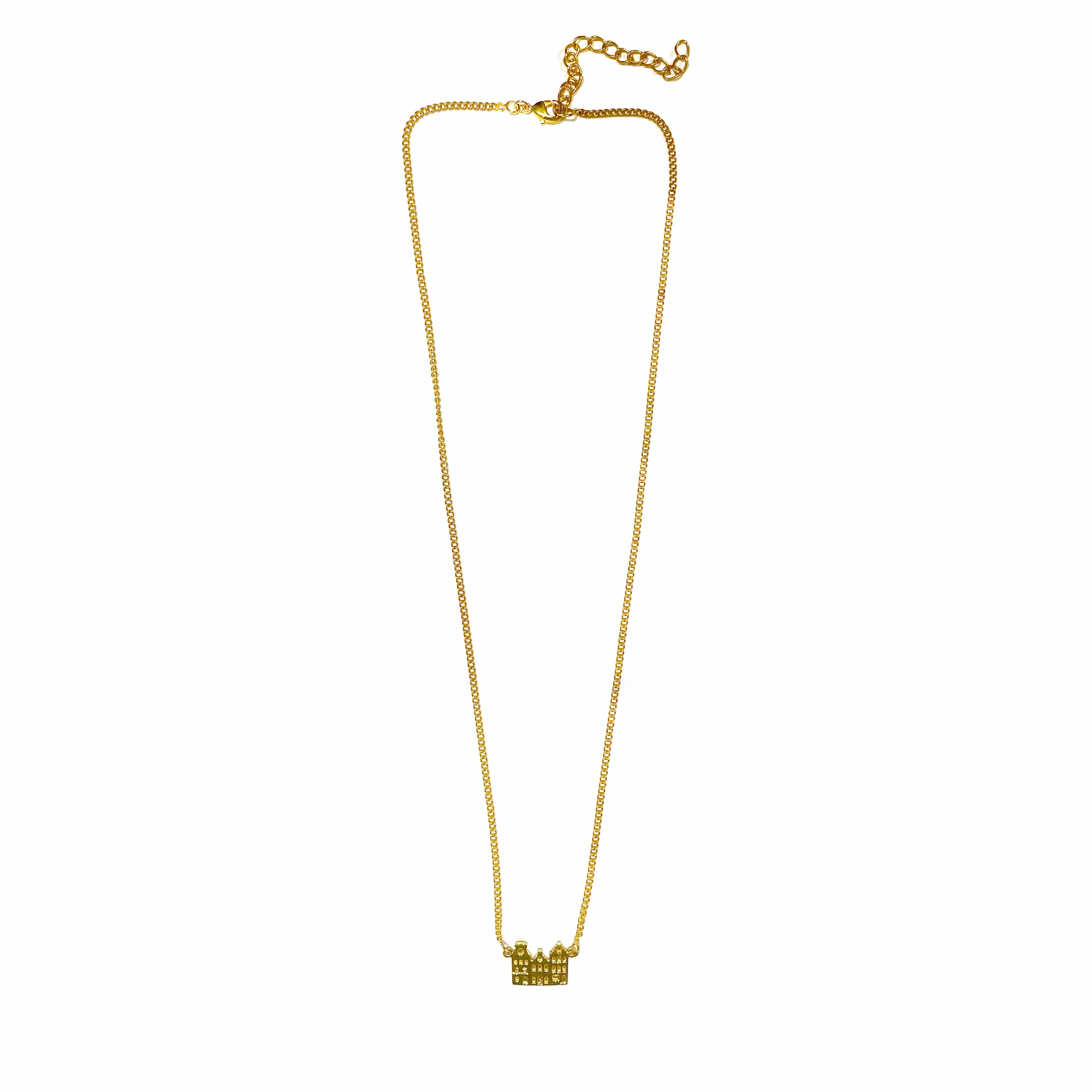 Amsterdam Canal House Gold Plated Necklace