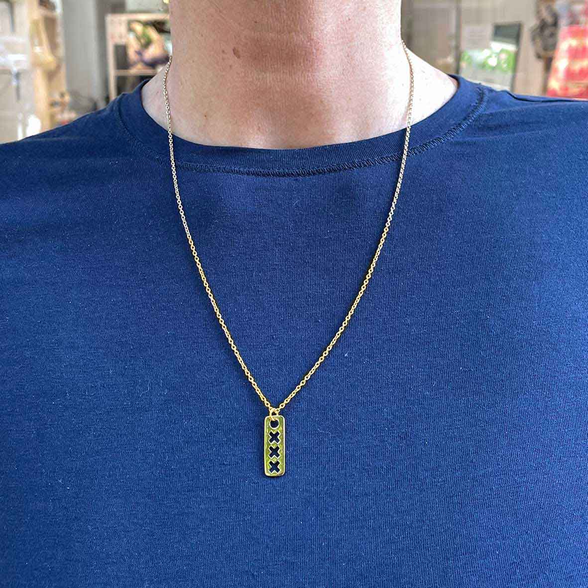 Amsterdam Three Crosses Gold Plated Pendant
