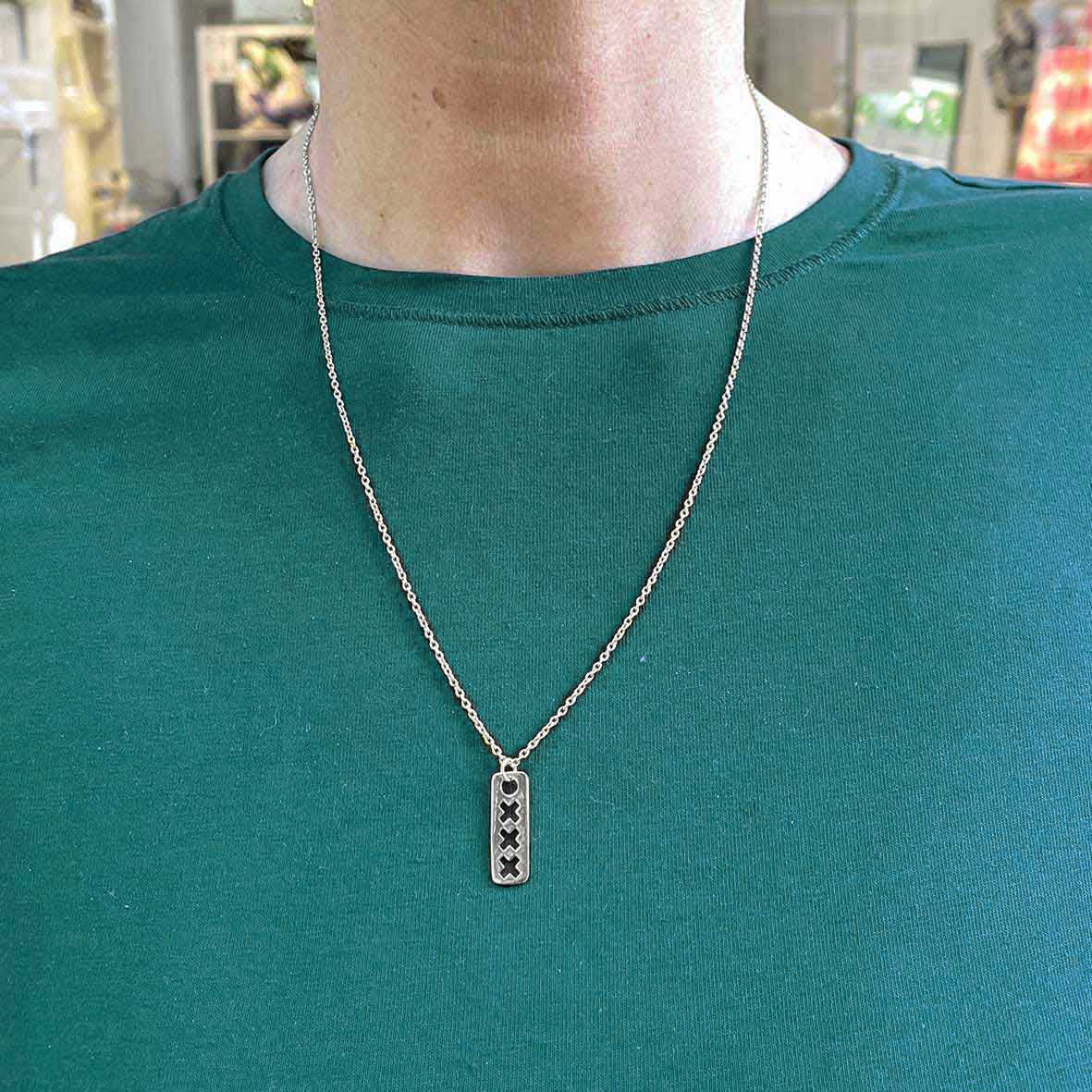 Amsterdam Three Crosses Silver Pendant