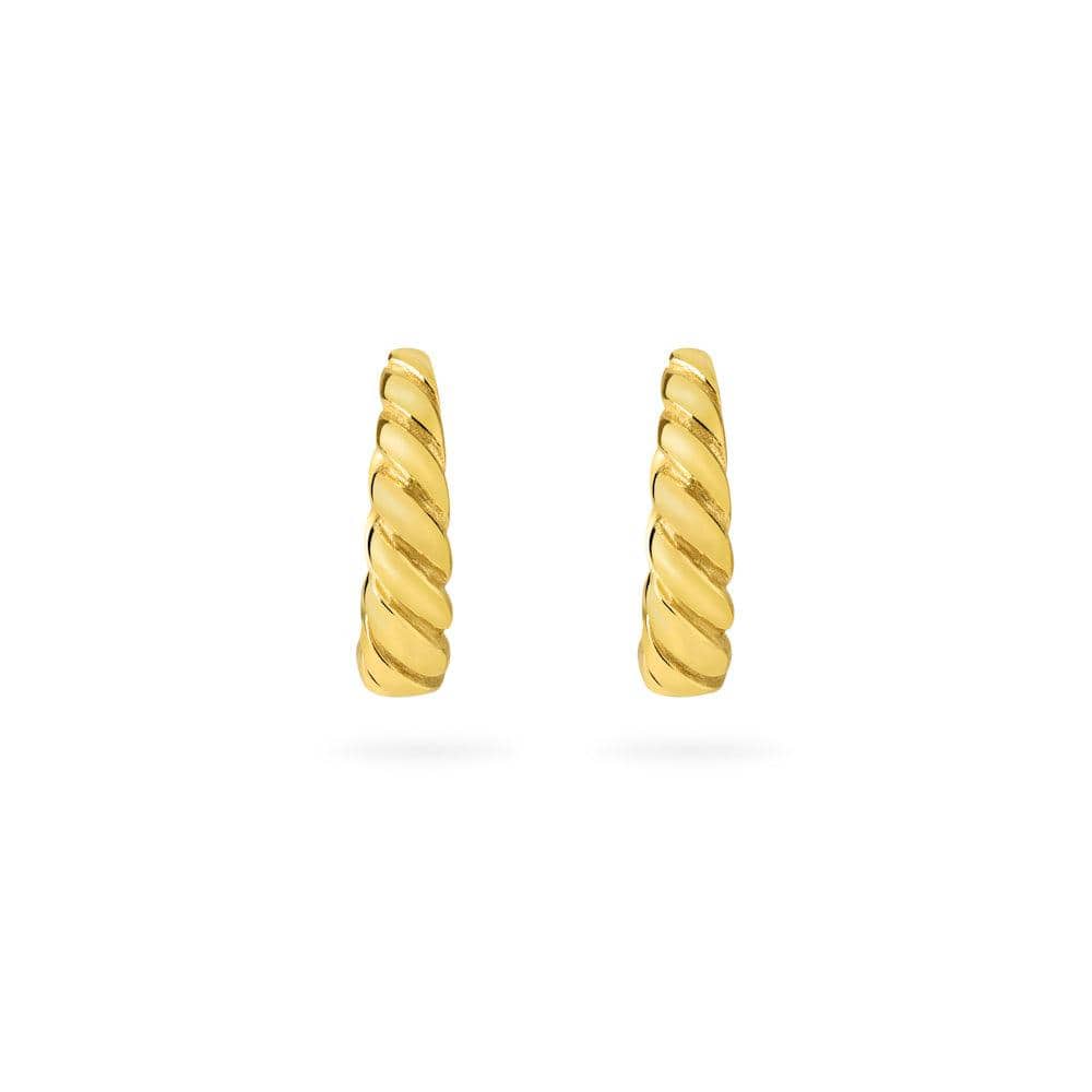 front view Croissant Hoop Earrings Gold Plated