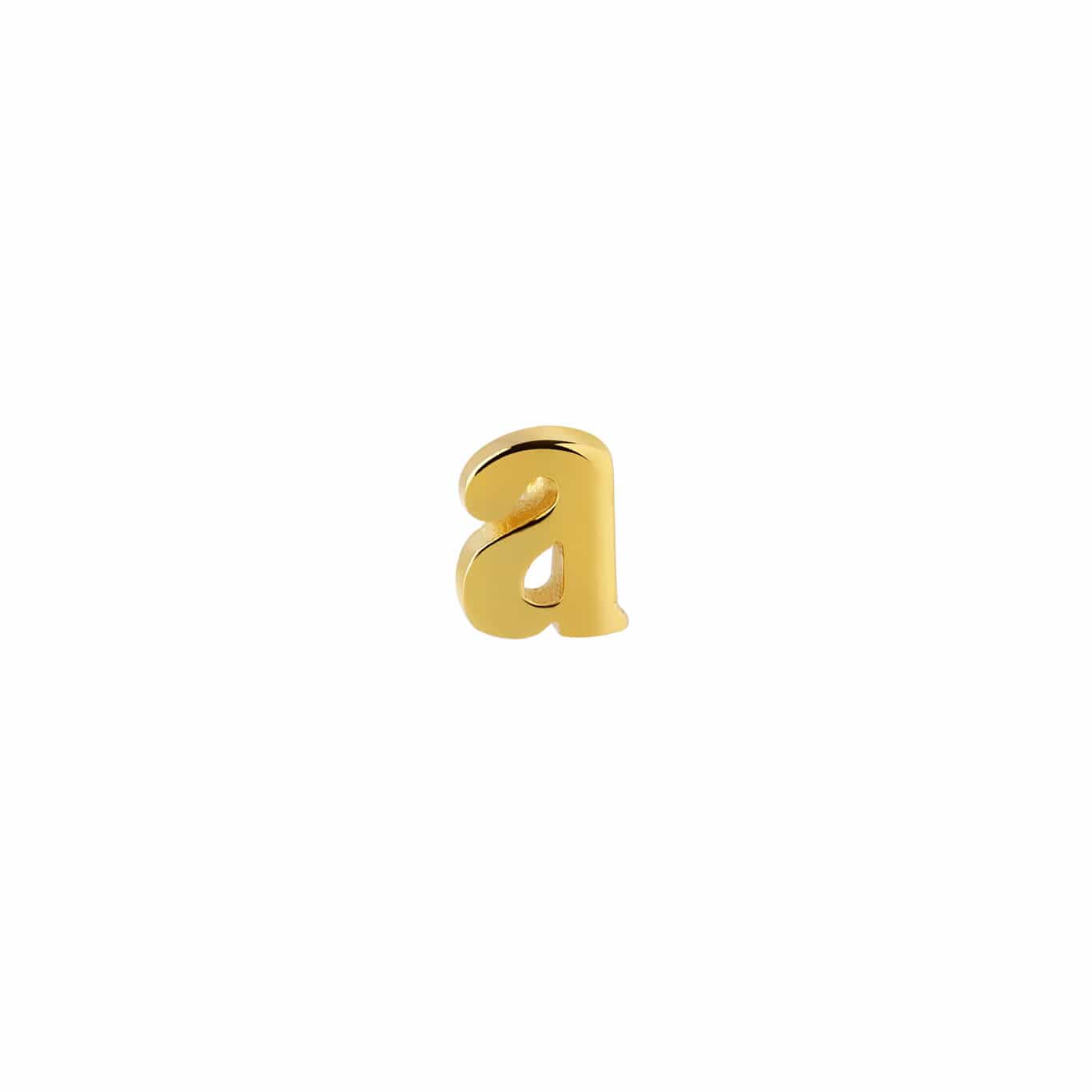 Gold Plated Stud Earring Letter a