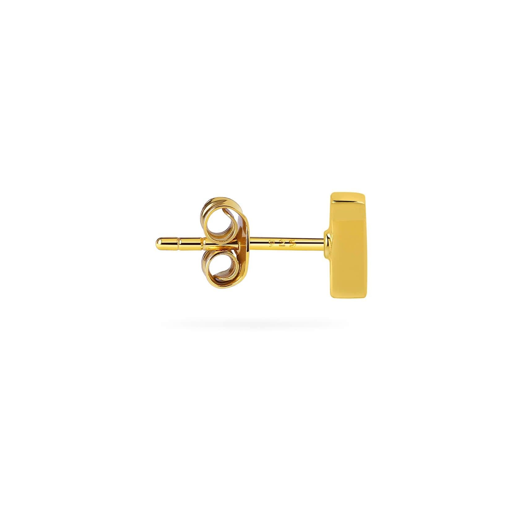 Gold Plated Stud Earring Letter B