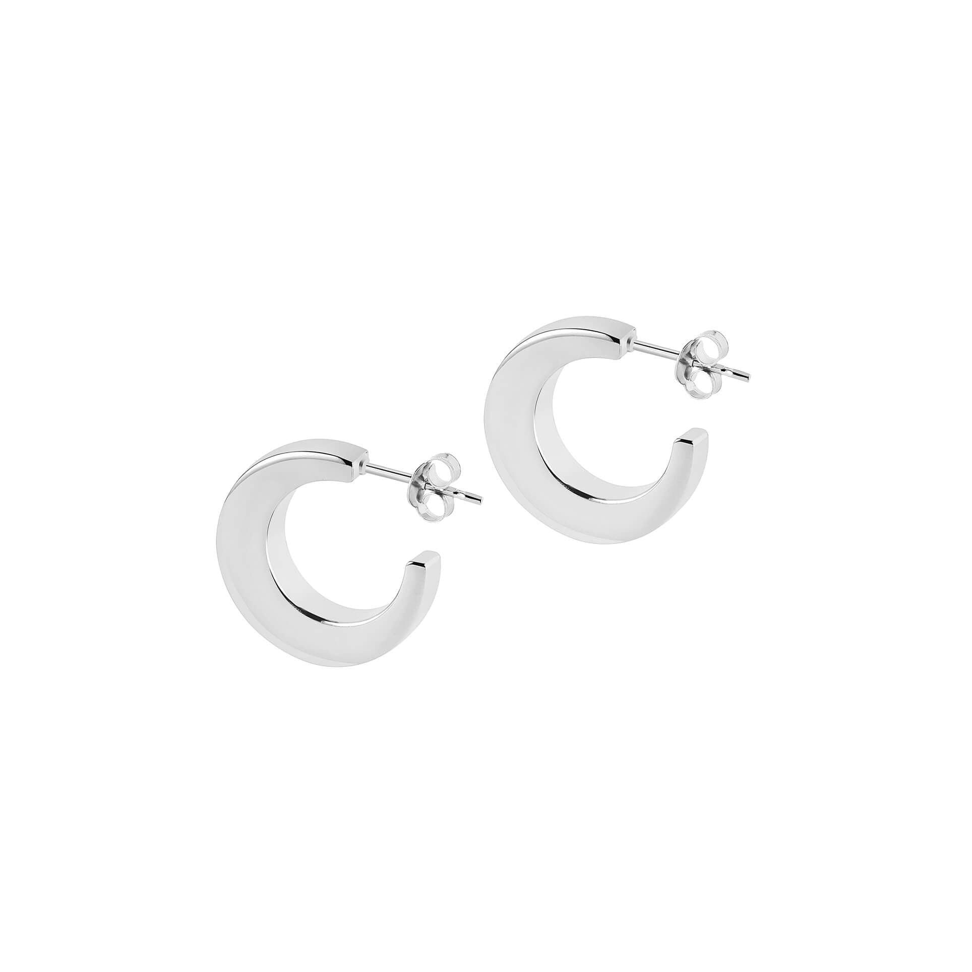 Silver Indian C Hoop Earrings