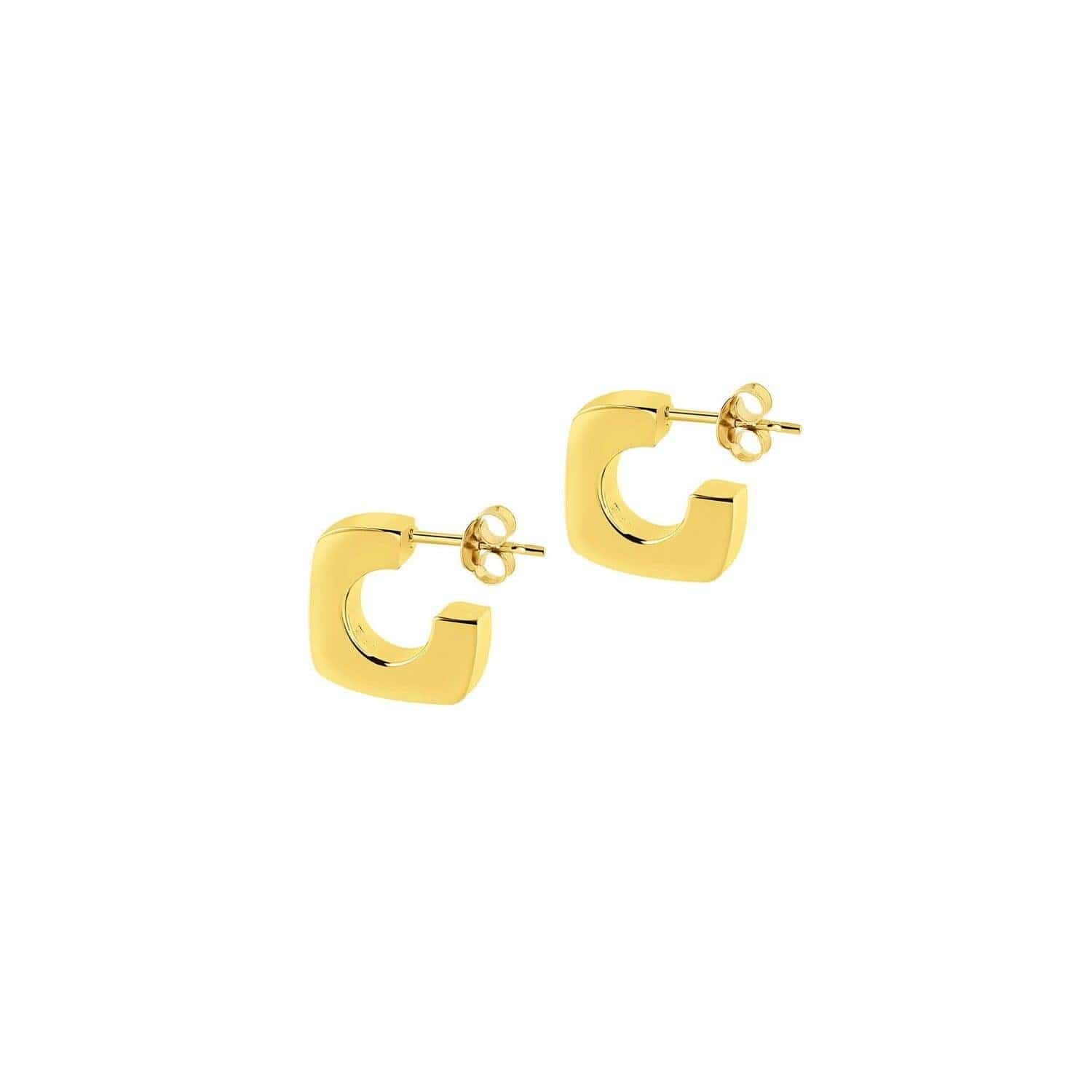 Small Gold Plated Indian C Hoop Earrings