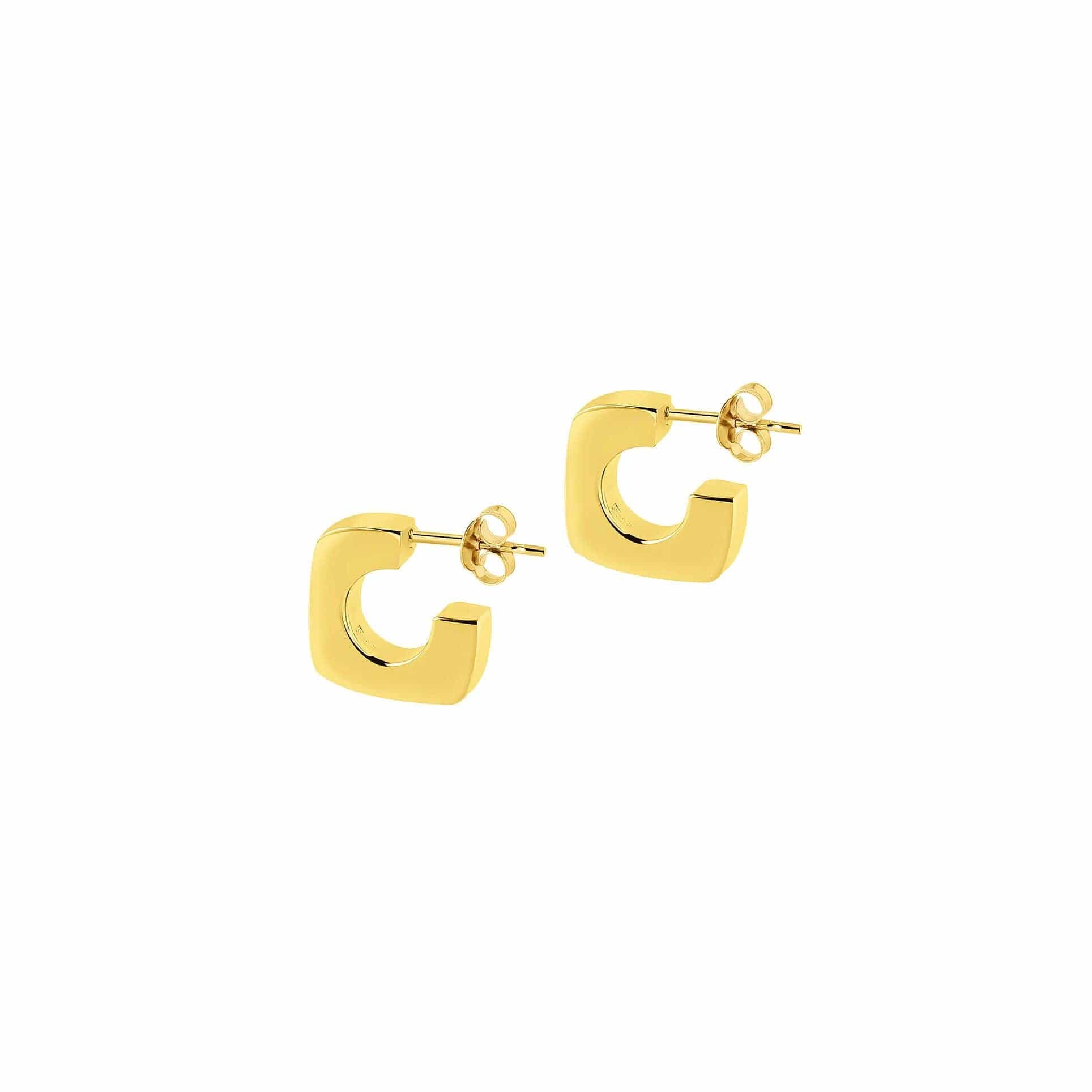 small Gold Plated Indian C Hoop Earrings