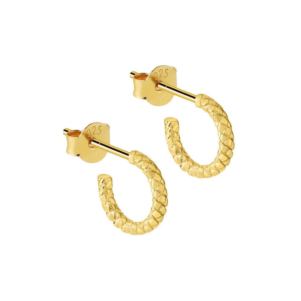 Snake Skin Hoops Gold Plated - Juulry.com