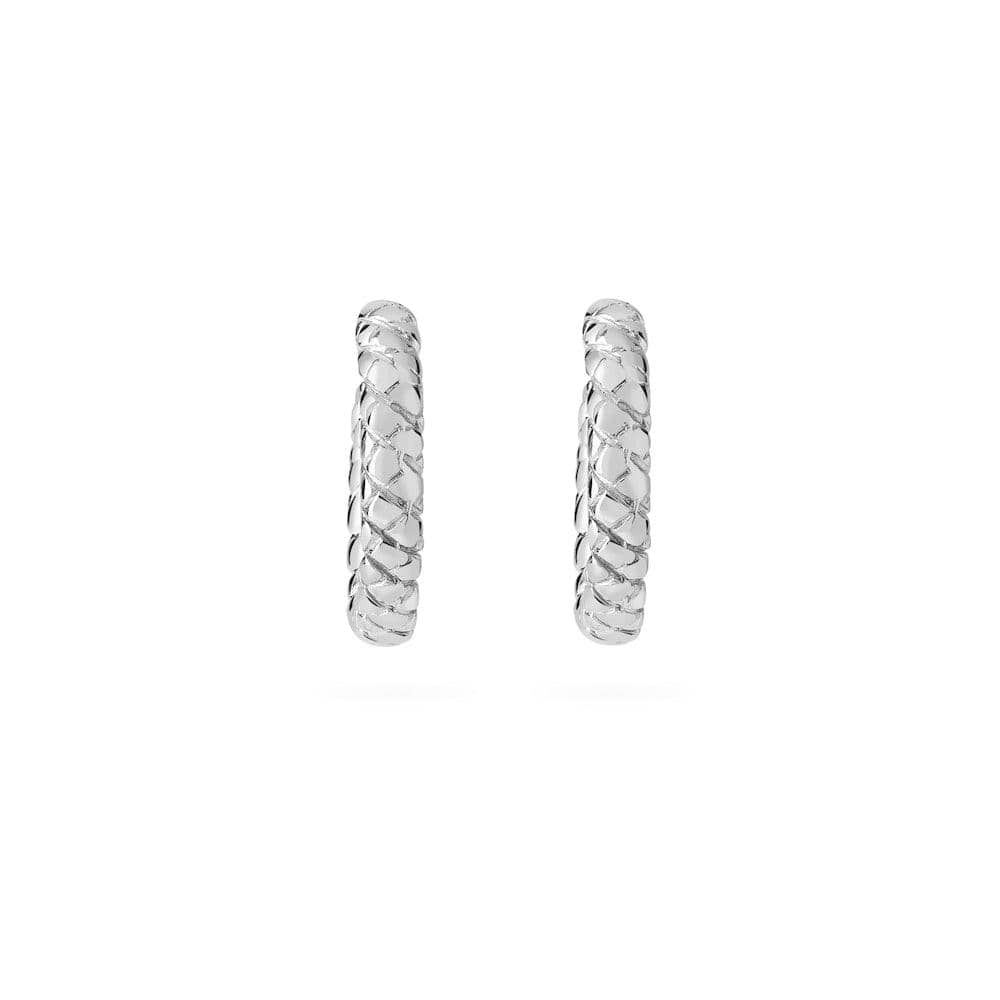 Snake Skin Hoops 925 Silver - Juulry.com