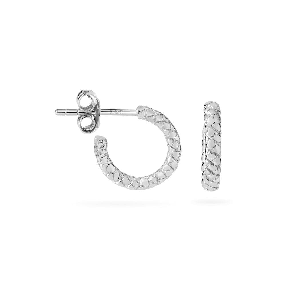 Snake Skin Hoops 925 Silver - Juulry.com