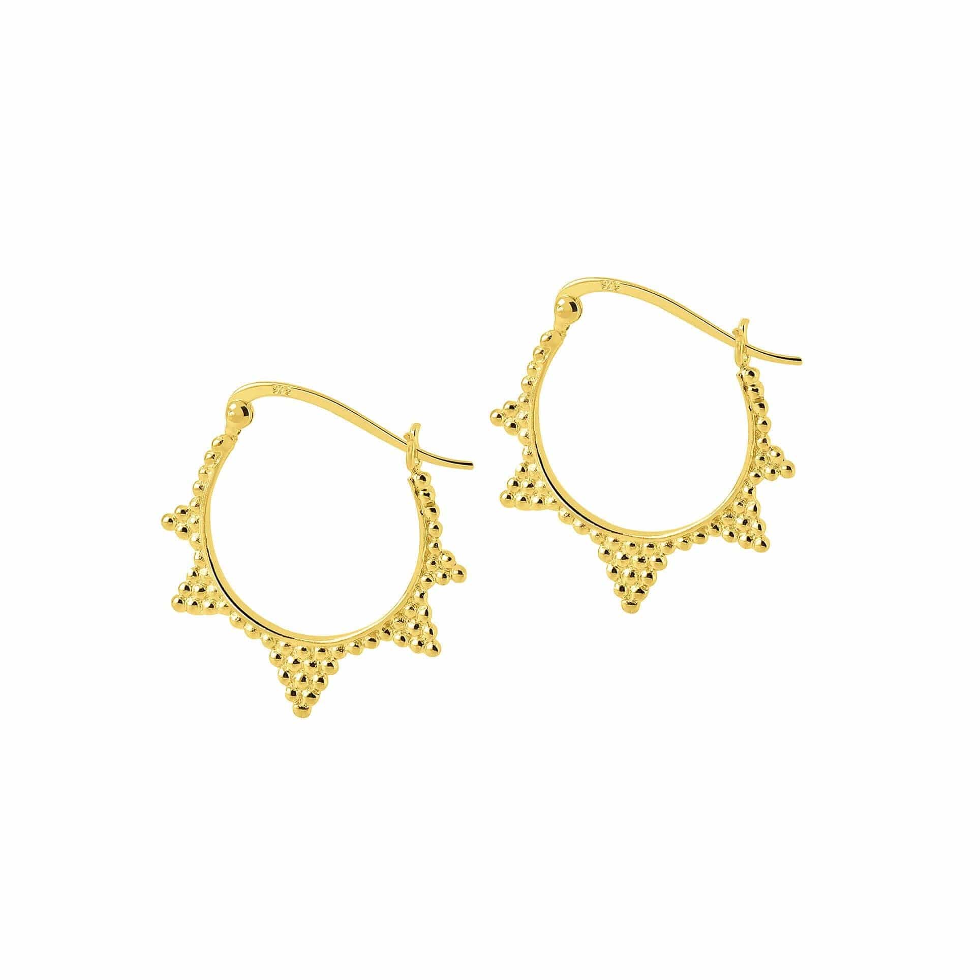 Gold plated Indian Star Hoop Earrings