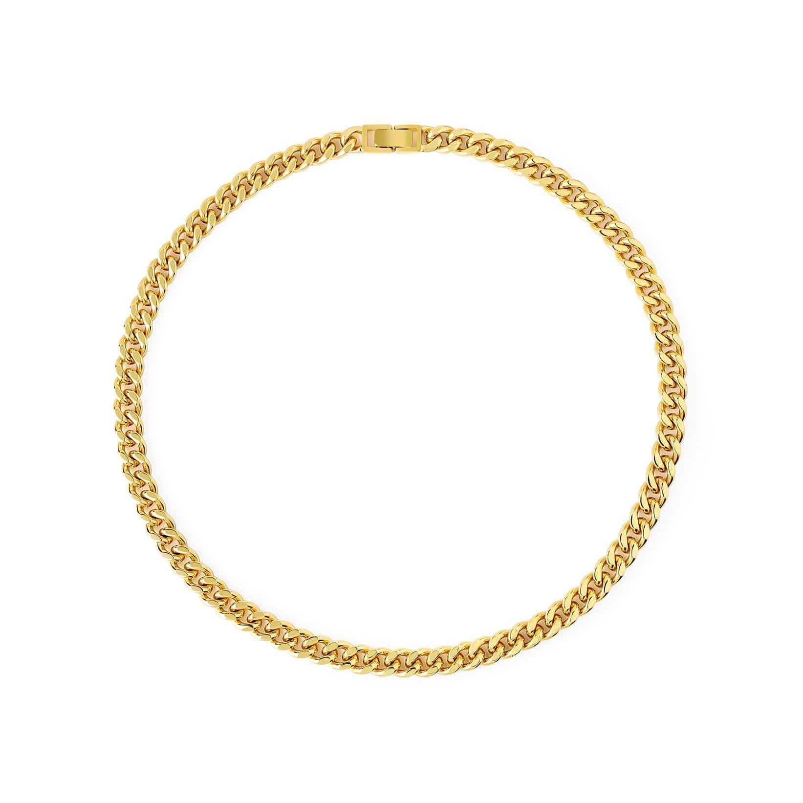 Gold Plated Curb Chain Necklace - Juulry.com