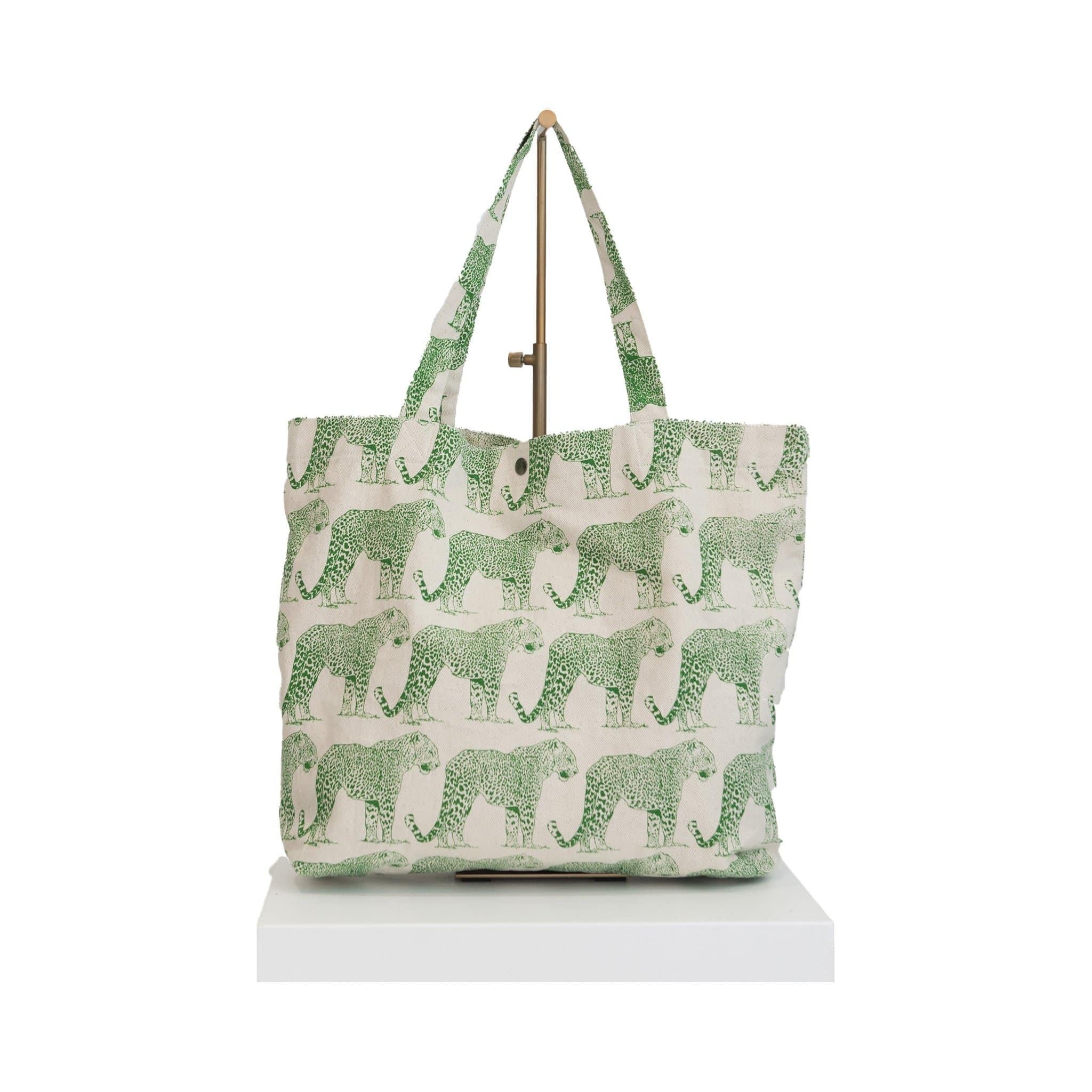 Beach bag green tiger