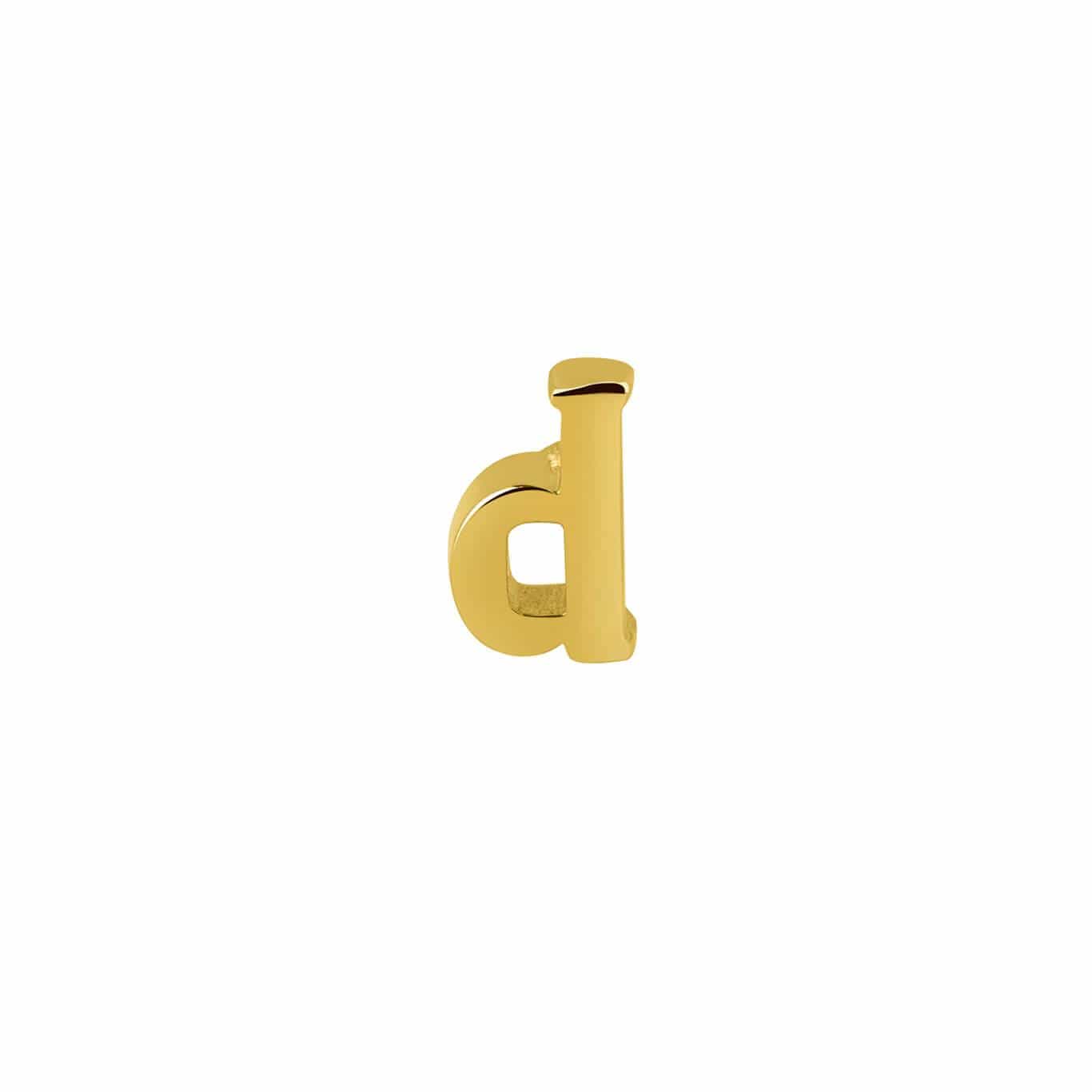 Gold Plated Stud Earring Letter D