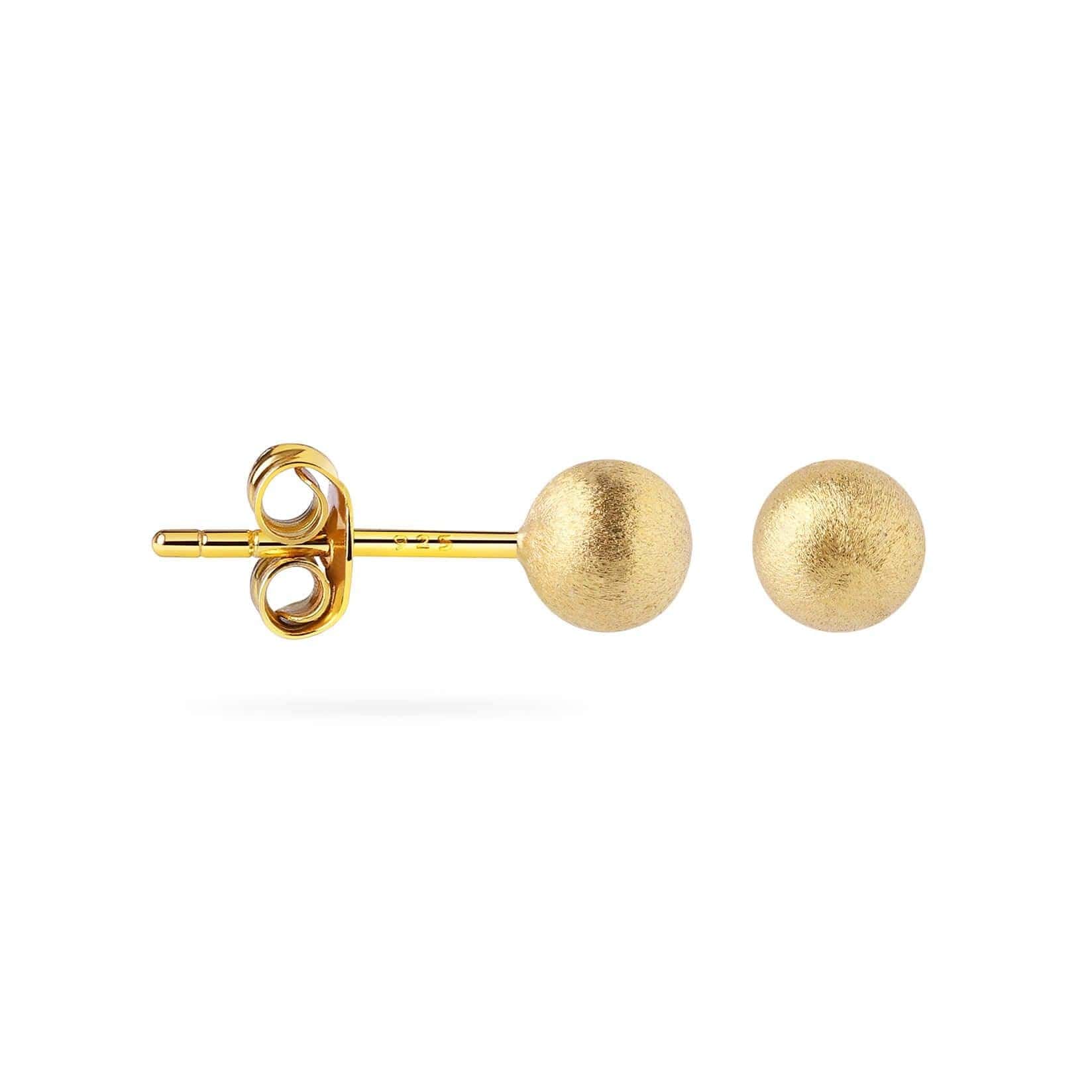 side view 7mm classic stud earring matte gold plated