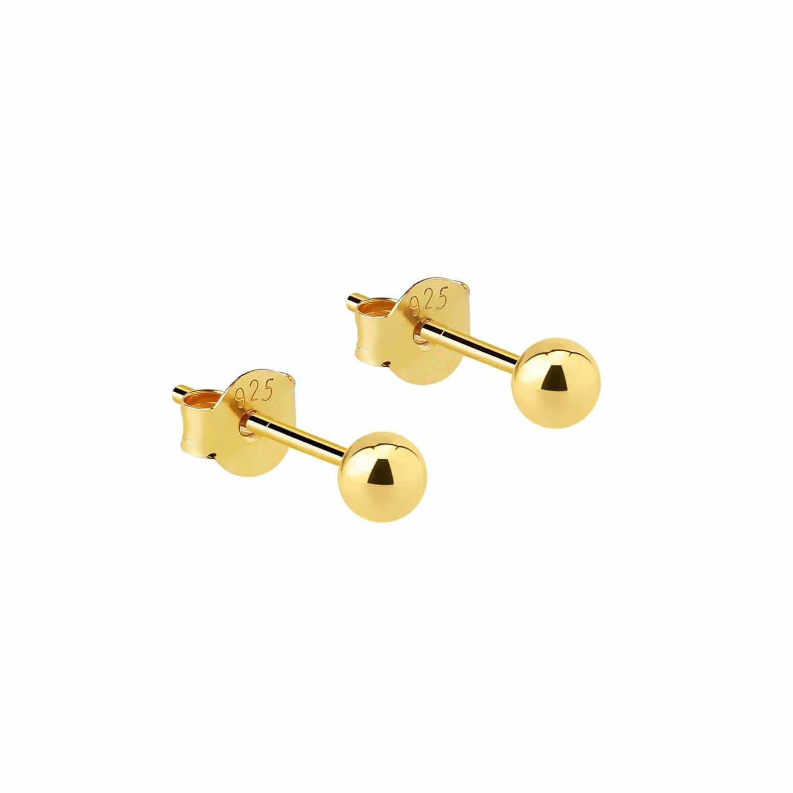 gold plated mini ball ear stud